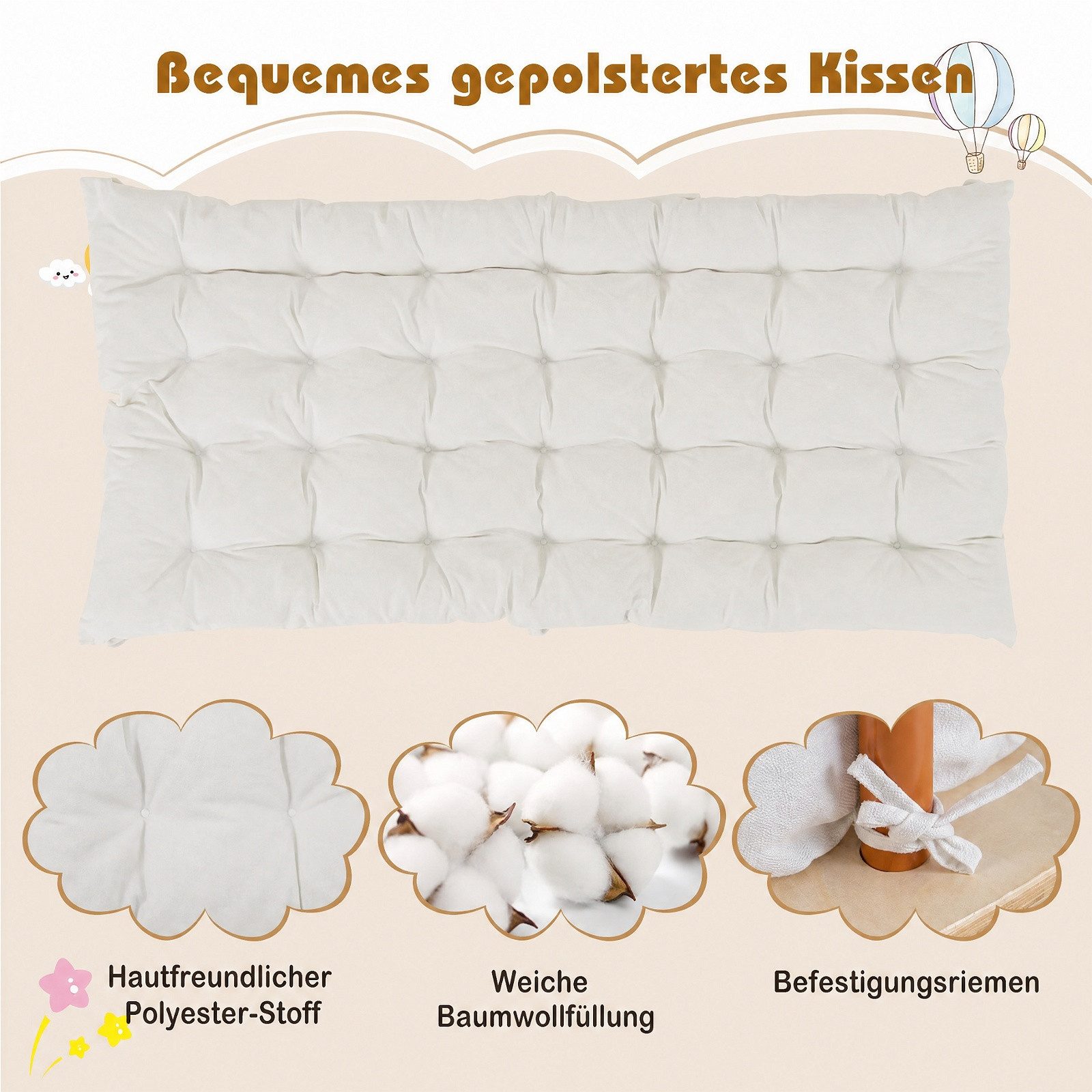 COSTWAY Klettergerüst 3 in 1 Montessori Klettersset aus Holz, Spielset für Kinder ab 1 Jahr