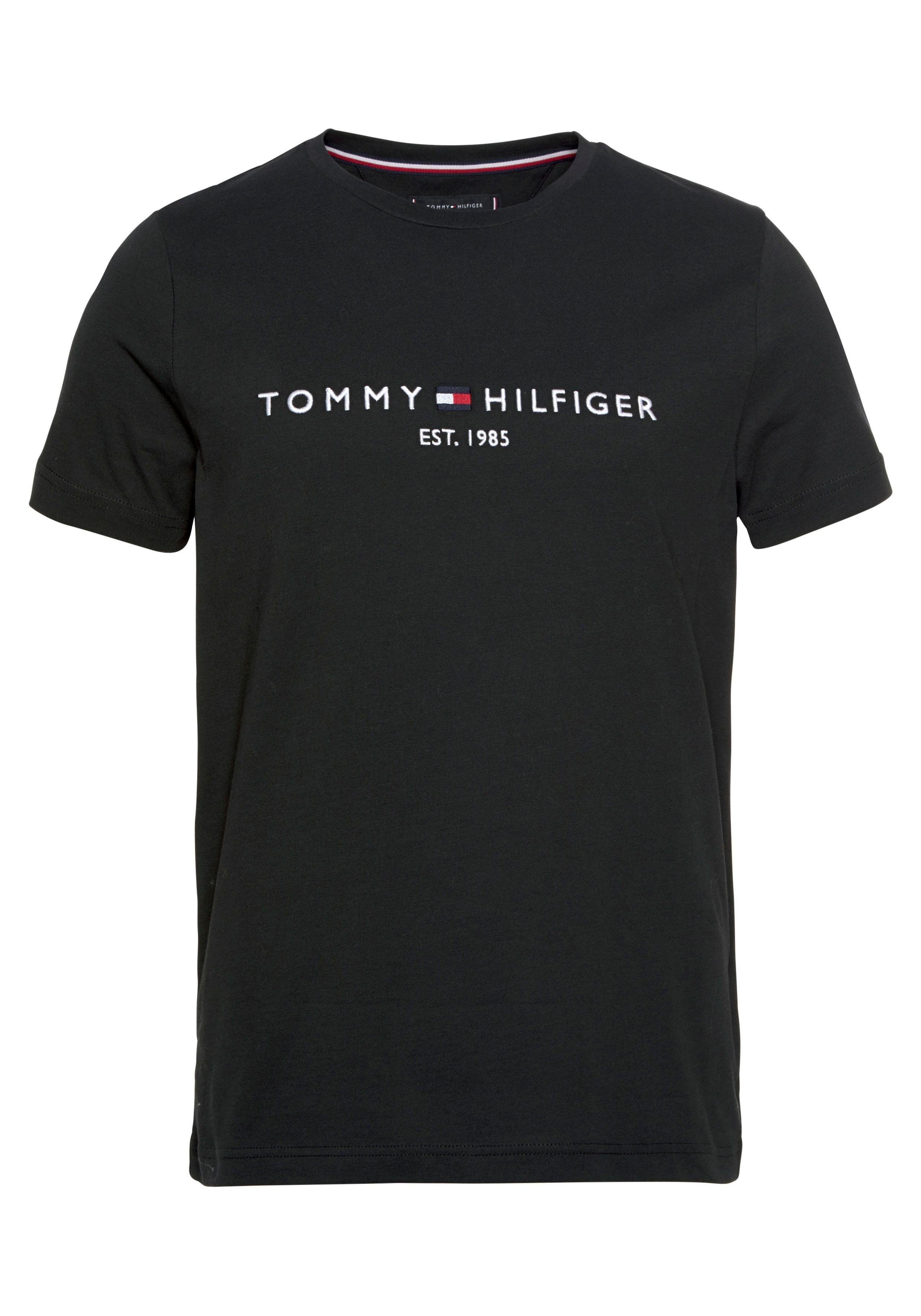 black TOMMY TEE HILFIGER Tommy jet Hilfiger FLAG T-Shirt