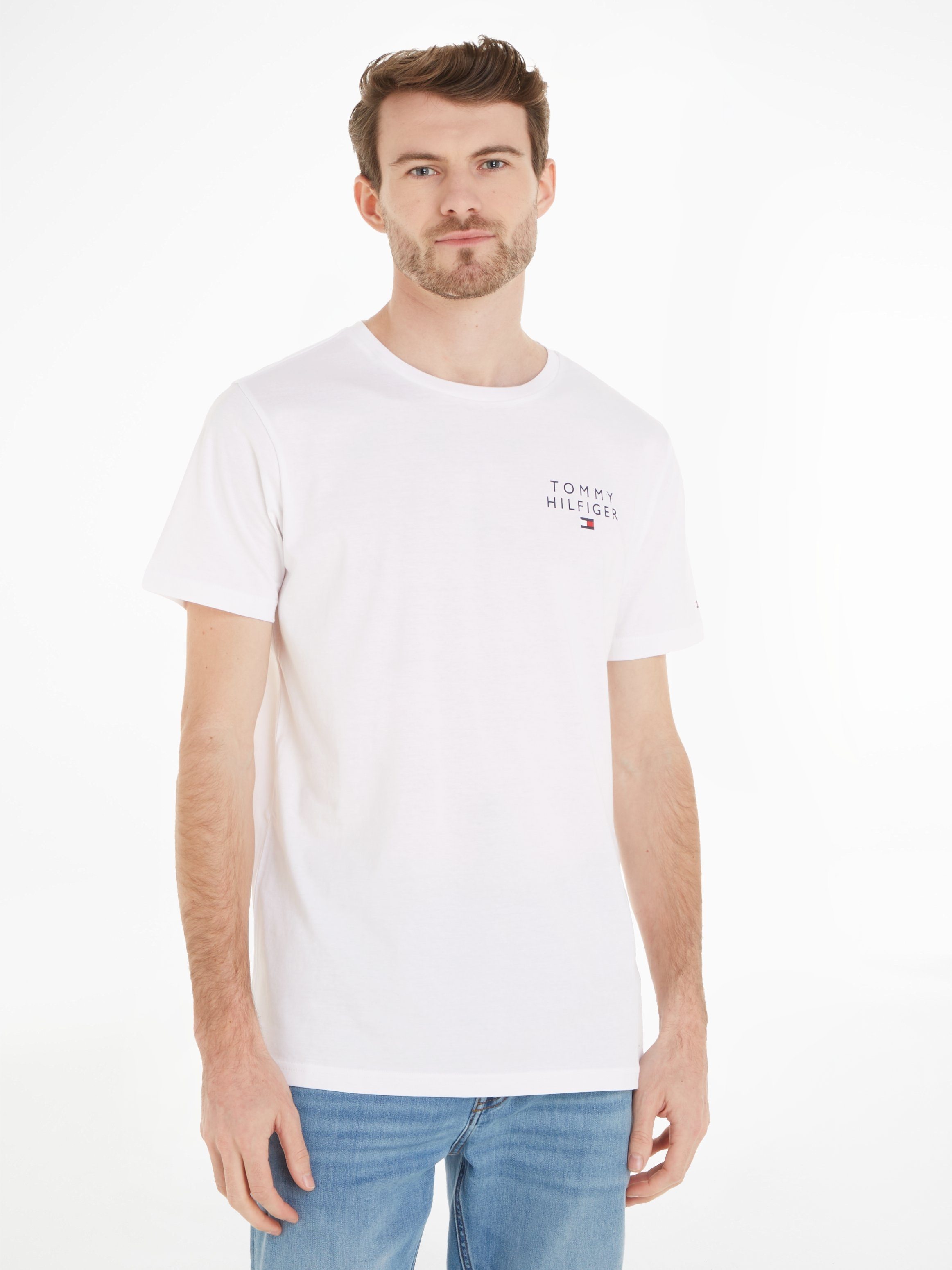 Tommy Underwear CN Tommy TEE White Hilfiger T-Shirt SS Hilfiger LOGO mit Markenlogo-Druck