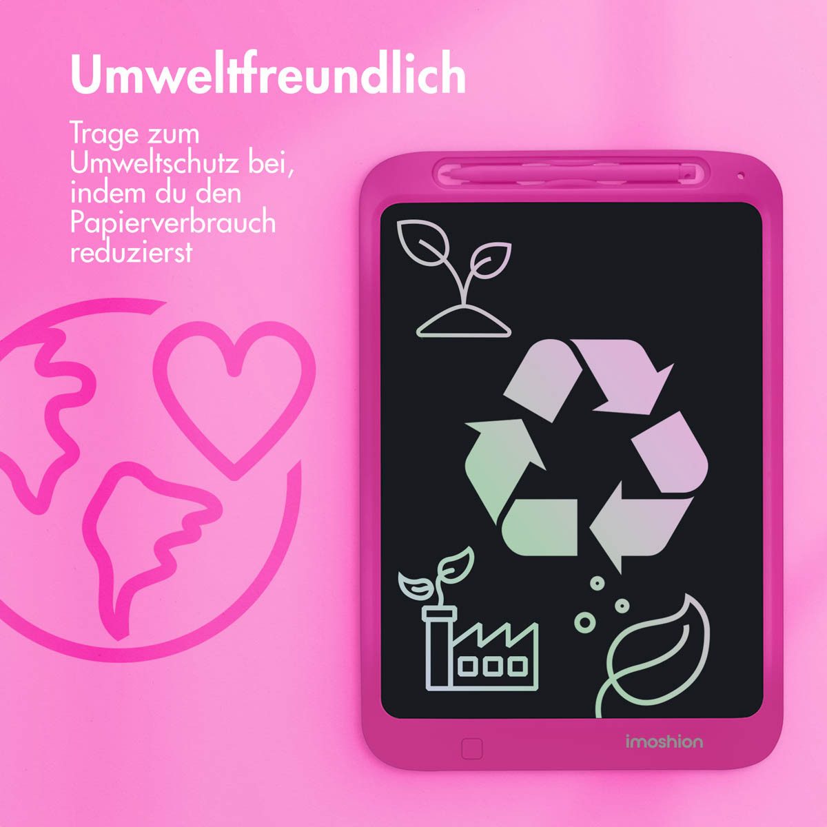 imoshion imoshion LCD-Zeichentablett für Kinder - Mit Farbbildschirm und 2 Stif Grafiktablett – Bild 4 von 5