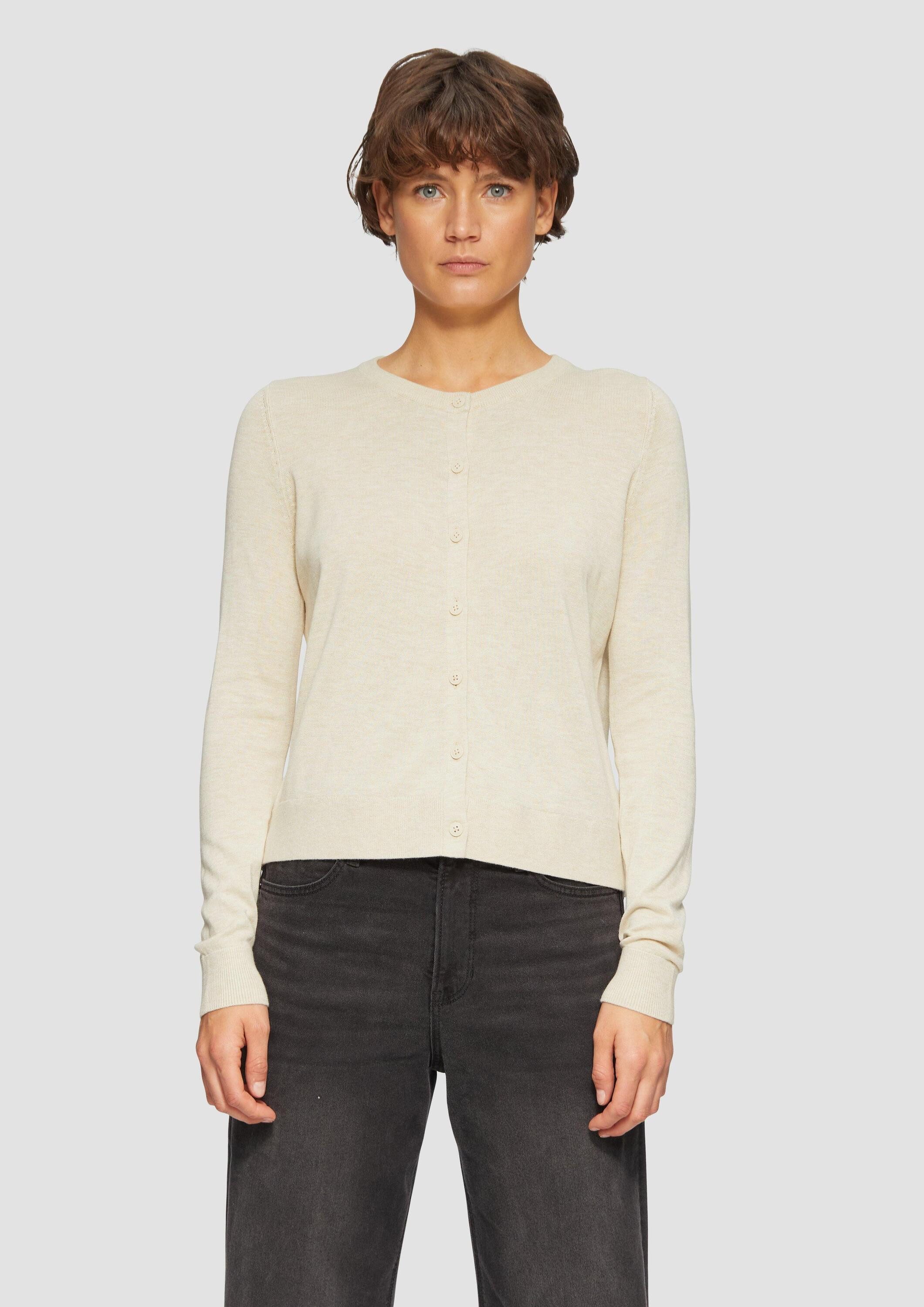 s.Oliver Cardigan Strickjacke Rundhals-Strickjacke mit Knopfleiste günstig online kaufen