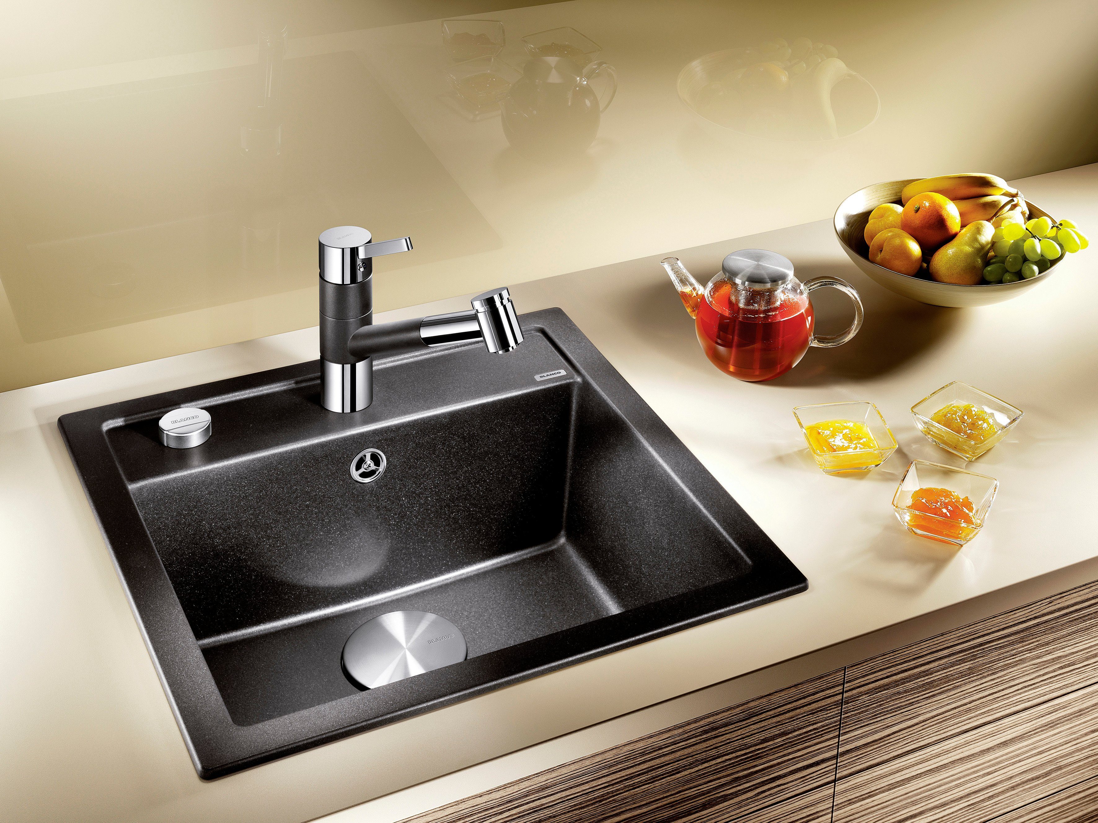 Blanco Bodenablauf CapFlow, Zugknopf chrom