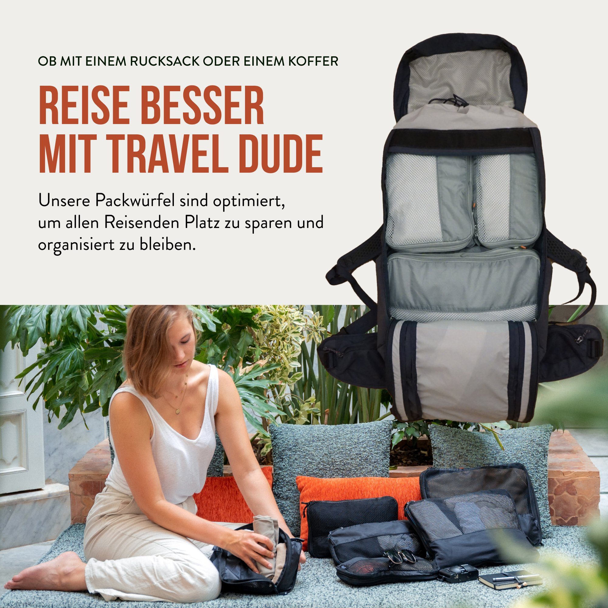 TRAVEL DUDE Kofferorganizer aus recycelten Plastikflaschen (ultraleichte Pa günstig online kaufen