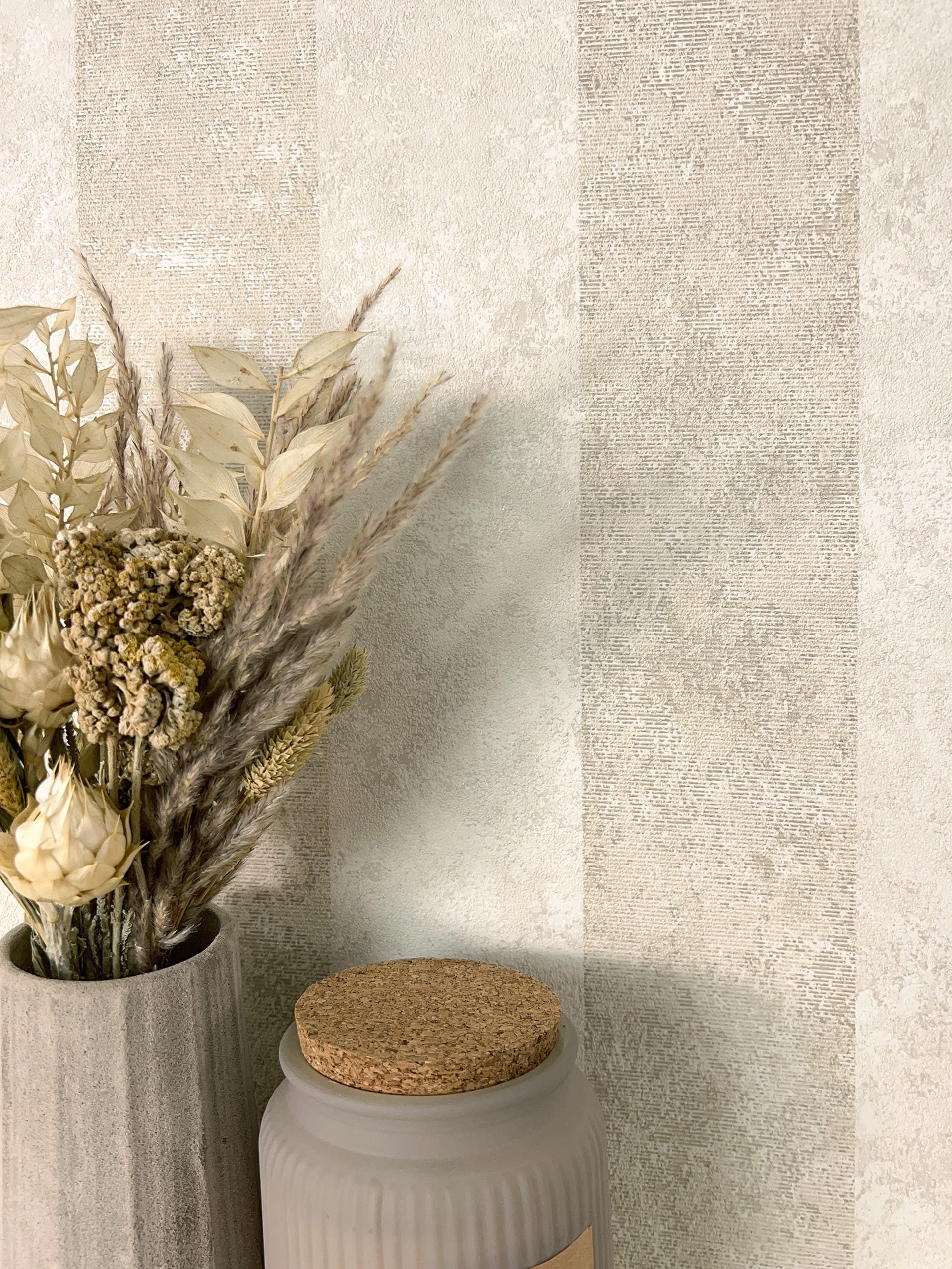 Newroom Vliestapete, Beige Tapete Modern Streifen günstig online kaufen