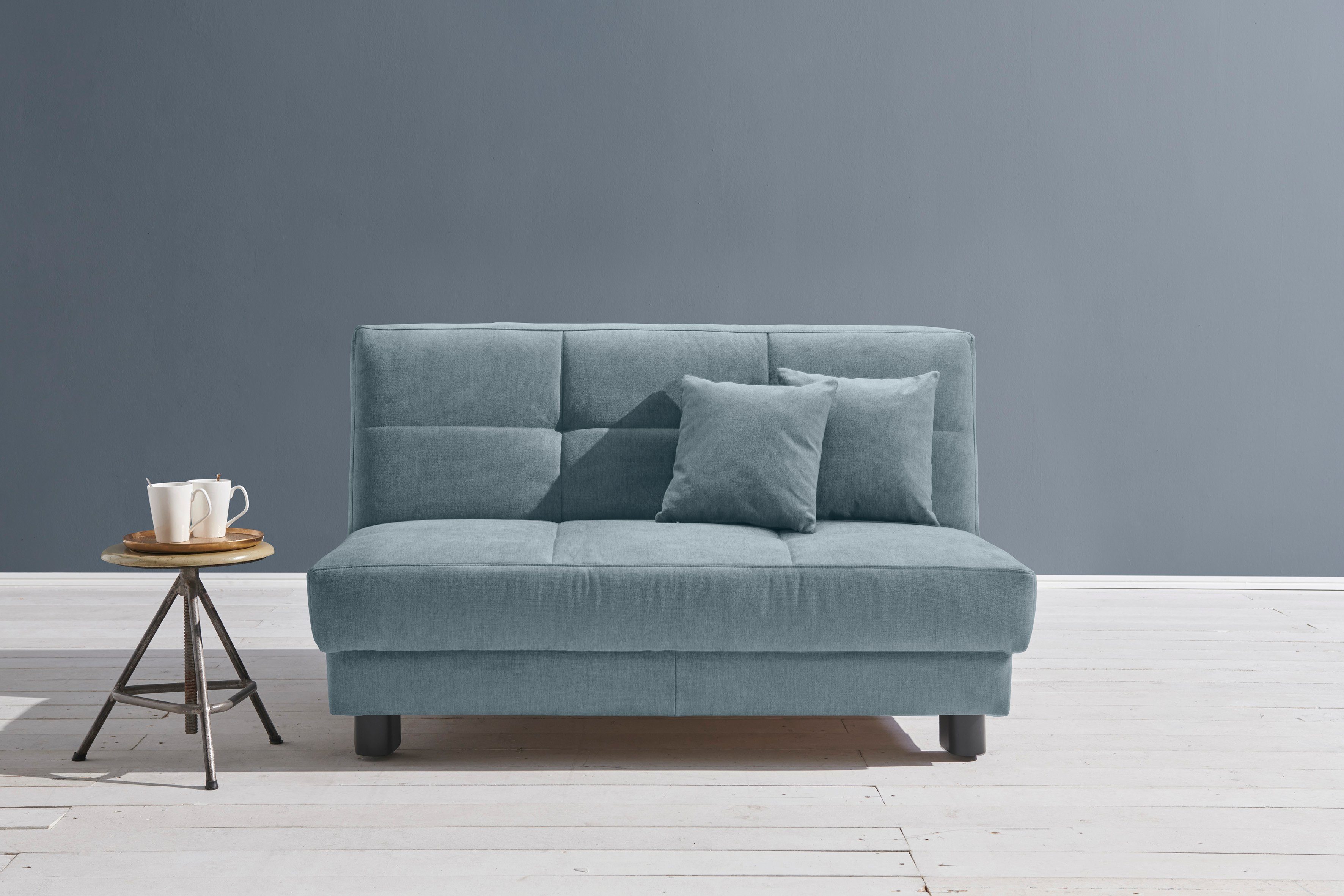 ell + ell Schlafsofa Tilda, Breite 160 cm, inkl. 2 Zierkissen hellblau