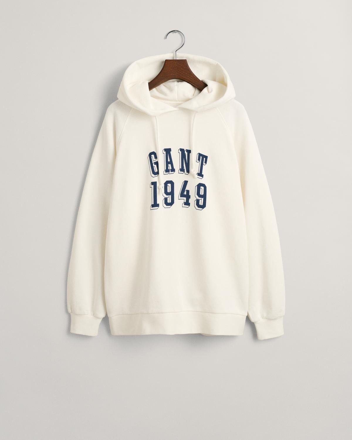 Gant Sweatshirt REG PRINTED HOODIE, EGGSHELL