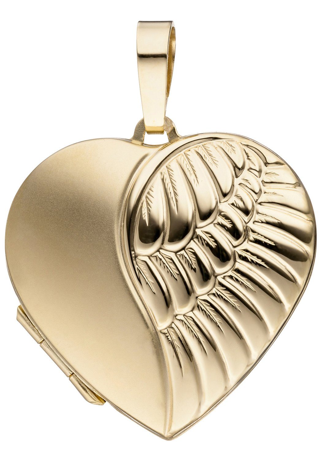 JOBO Medallionanhänger Anhänger Medaillon Herz, 333 Gold, Höhe ca. 30,2 mm,  Breite ca. 28,7 mm, Tiefe ca. 6,7 mm
