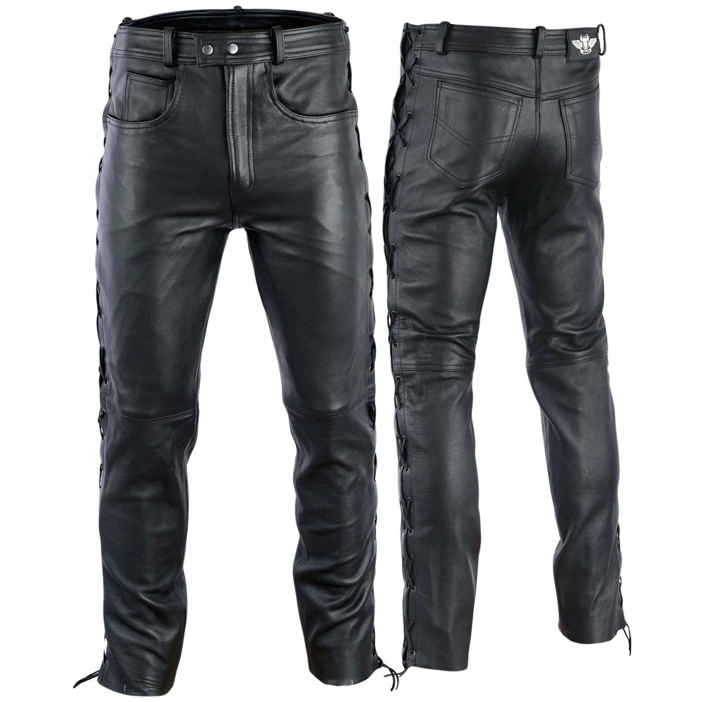 BULLDT Naturleder Black Anilinleder Lederhose Lederjeans Schwarz BLD861