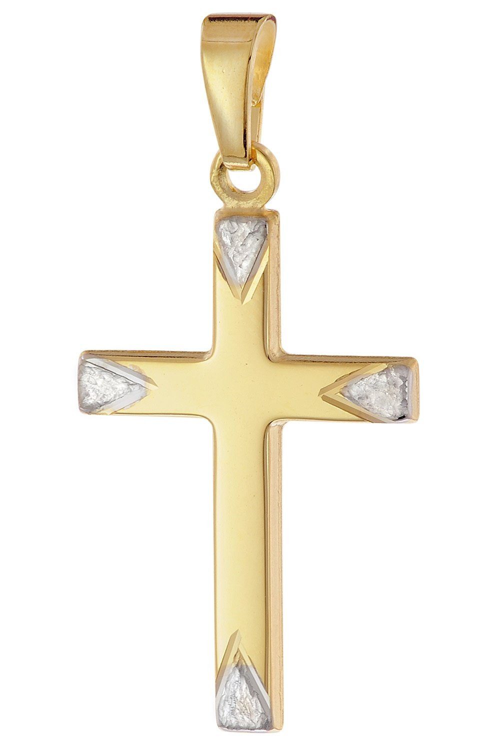 trendor Panzerkette Kreuz-Anhänger Gold 333/8K 21 mm an goldplattierter Sil günstig online kaufen