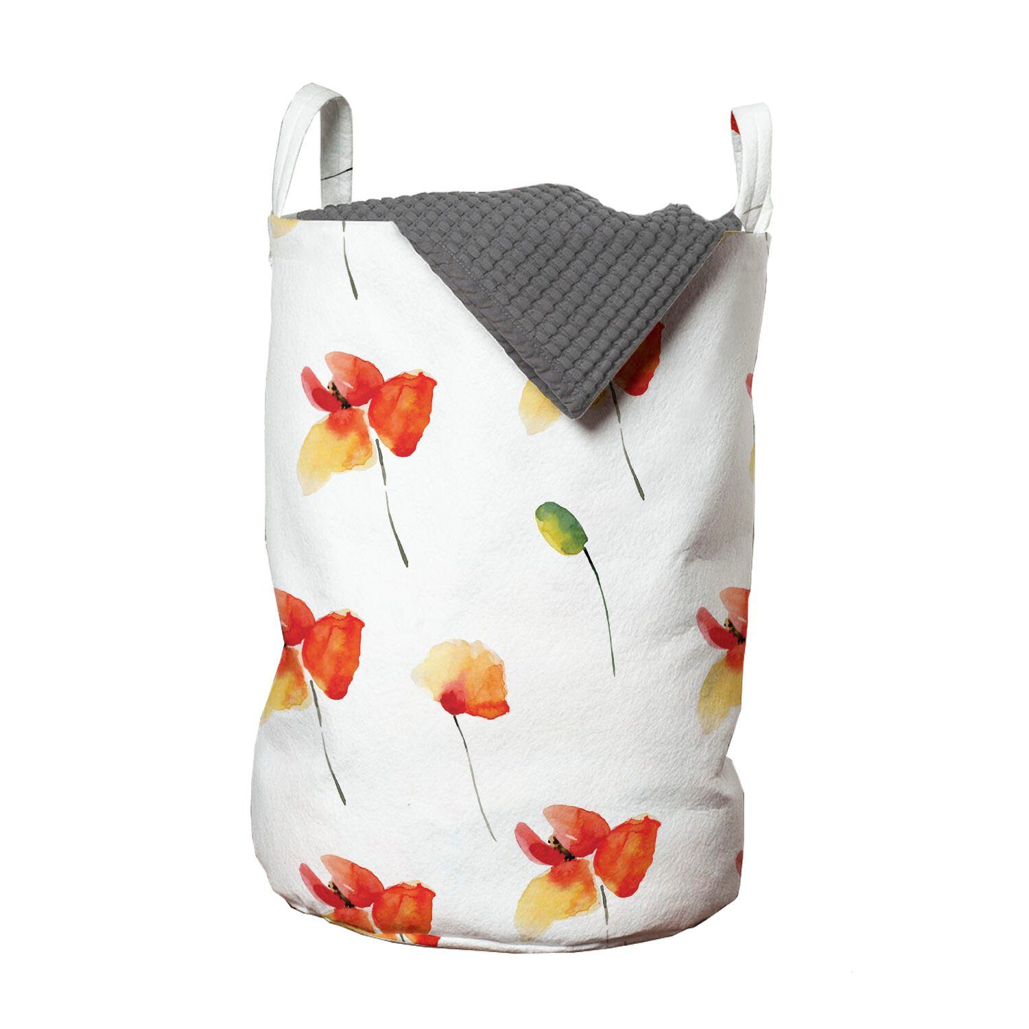 Abakuhaus Wäschesäckchen Wäschekorb mit Wiese Rural Blume Kordelzugverschluss für Waschsalons, Griffen Pastell