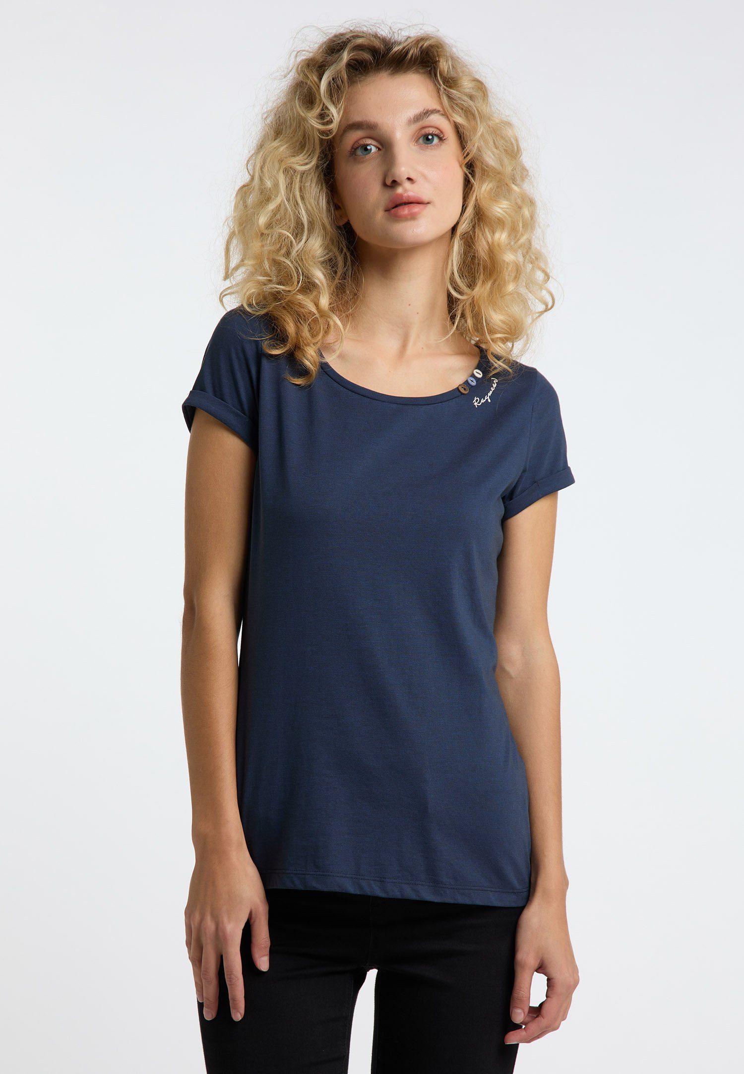 Ragwear T-Shirt FLORAH Nachhaltige ORGANIC Mode A & NAVY Vegane