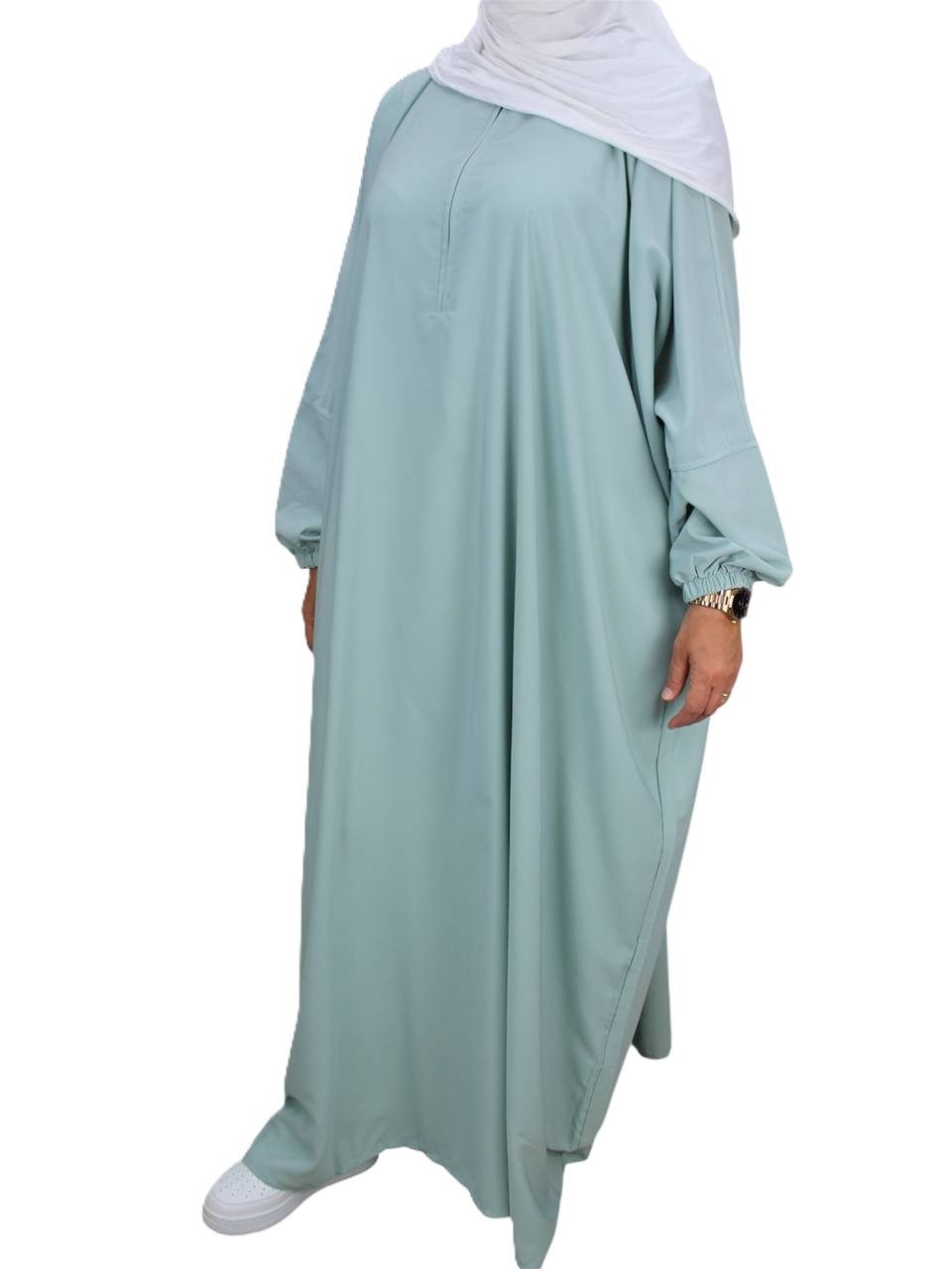 Aymasal Stillkleid Abaya Maryam mit Reißverschluss Umstandskleid Stillmode Islam Modest Reißsverschluss bis zum Bauchbereich, Ideal zum stillen