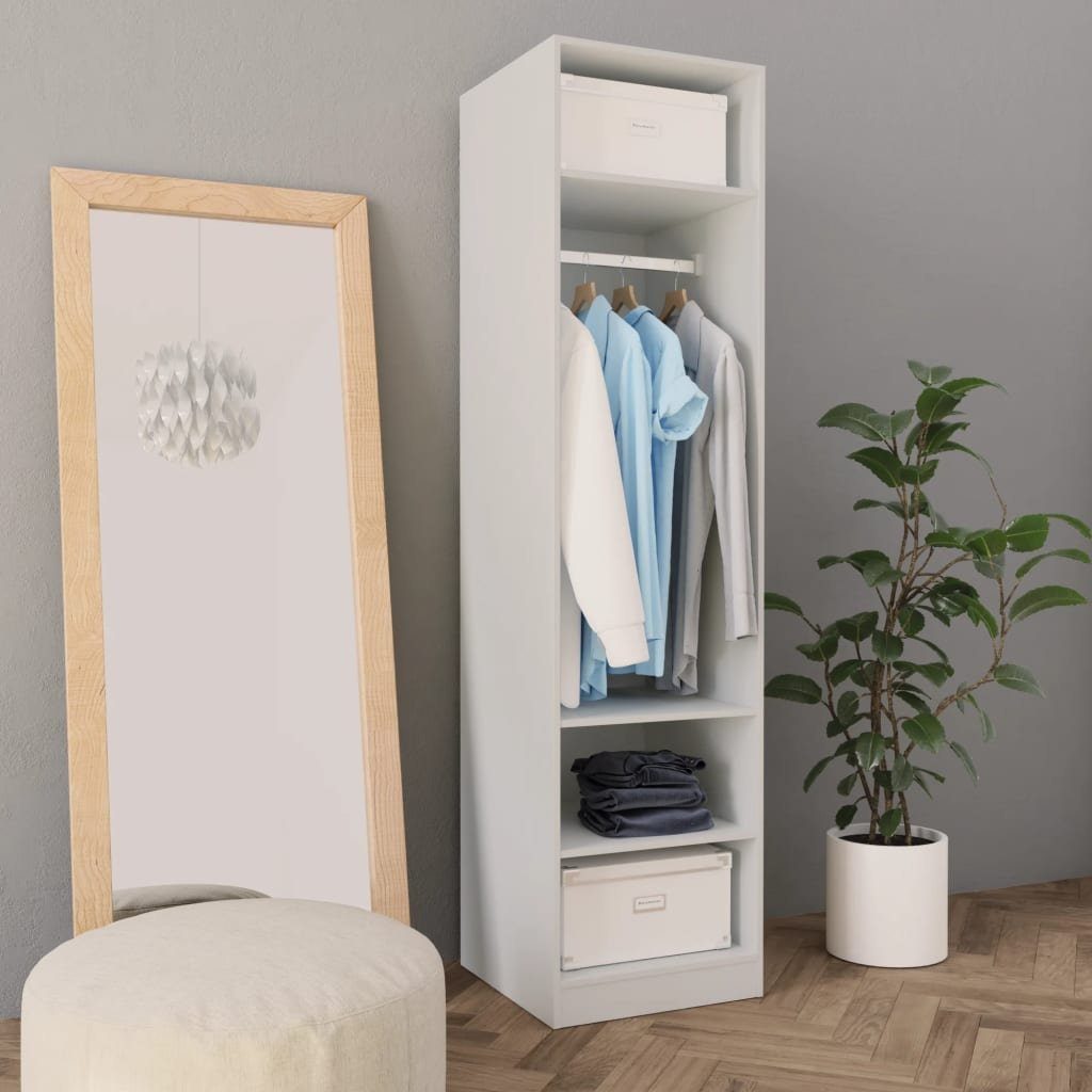 furnicato Kleiderschrank Weiß 50x50x200 cm Holzwerkstoff (1-St) | Kleiderschränke