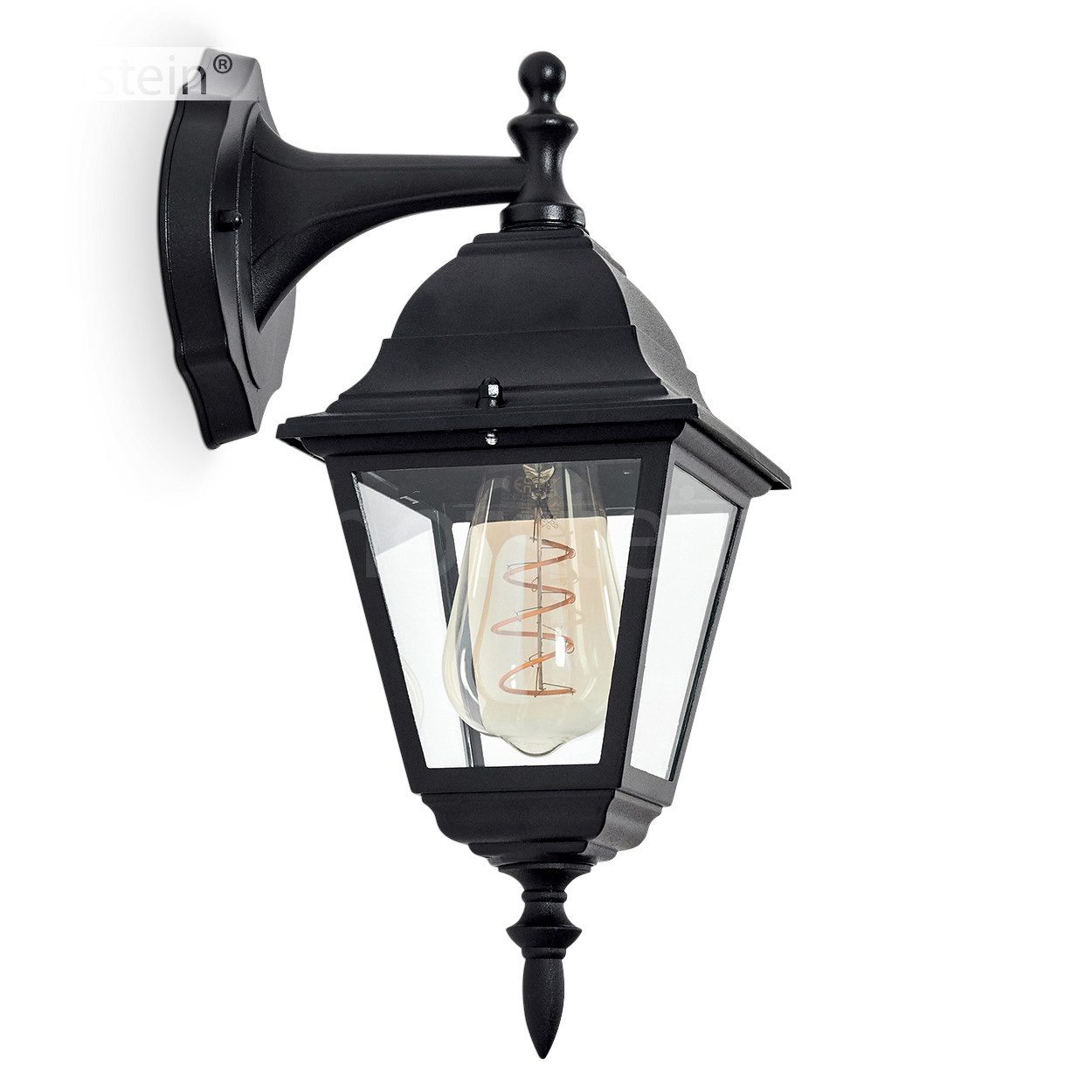 hofstein Außen-Wandleuchte Wandlampe abwärts in antikem Look aus Metall/Gla günstig online kaufen