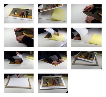 myposterframe Einzelrahmen Bilderrahmen für Rubbel Weltkarte mit Klebepappe, (1 Stück), 45x80 cm, Schwarz hochglanz, MDF