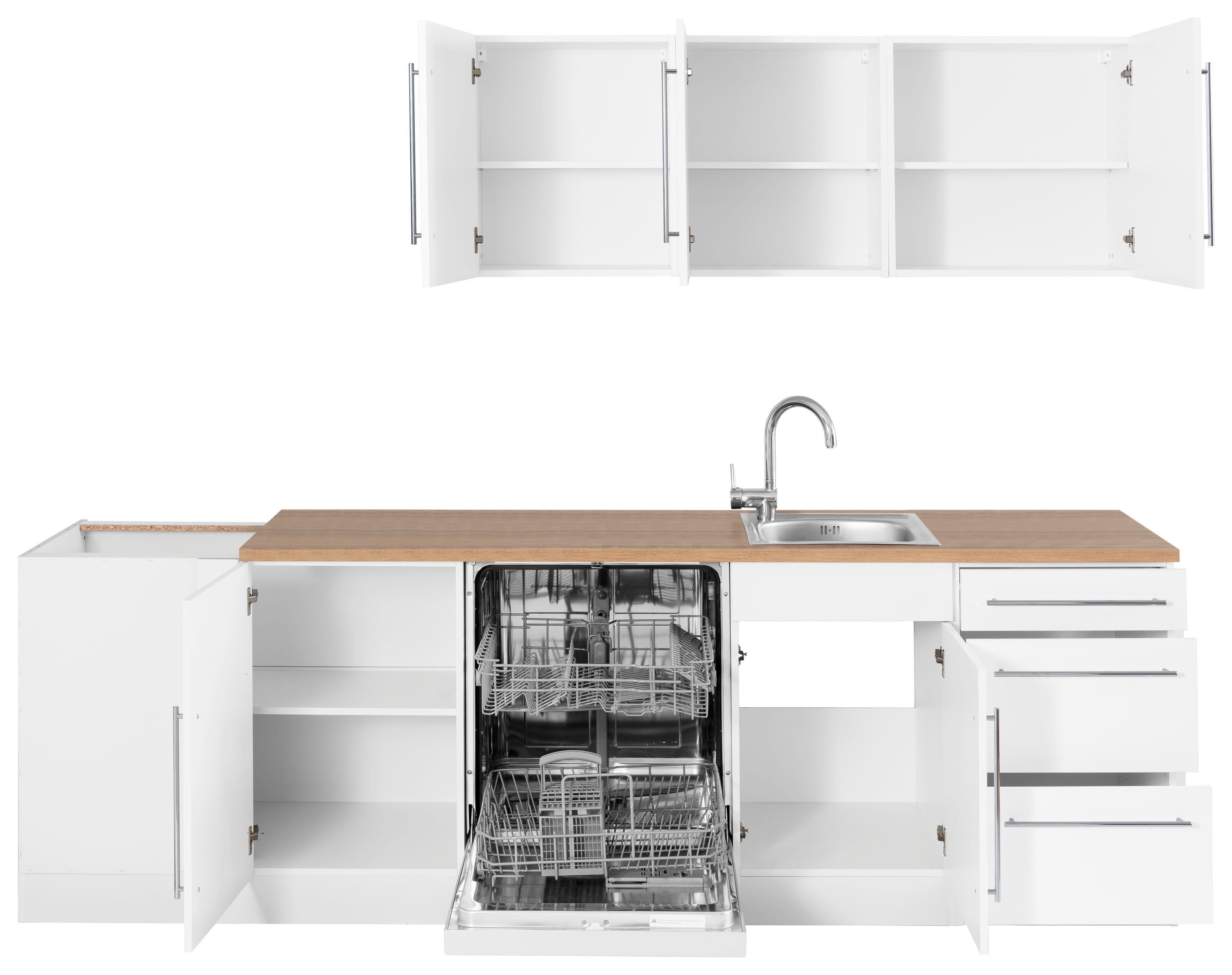 KOCHSTATION Winkelküche KS-Samos, Stellbreite 200x270 cm, wahlweise mit E-Geräten und Induktion