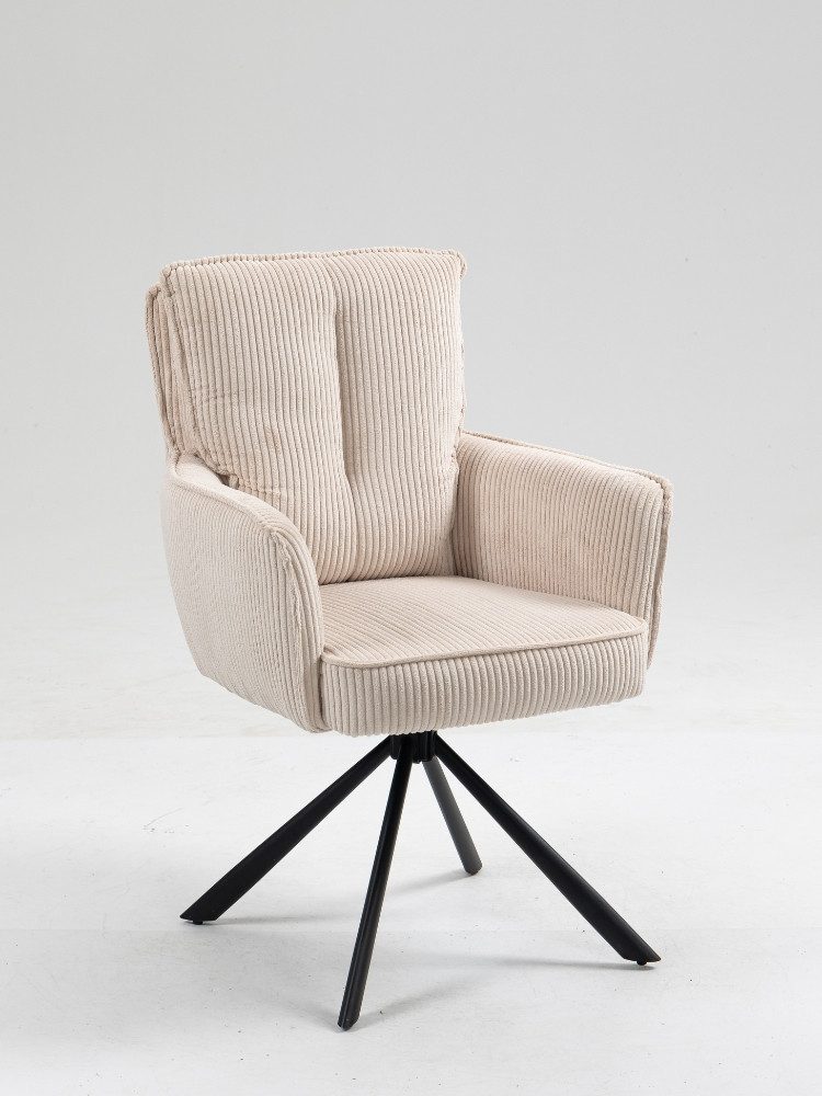 WOLF MÖBEL Esszimmerstuhl 2er-Set Drehstuhl Asher 180° creme - mit Rückstel günstig online kaufen