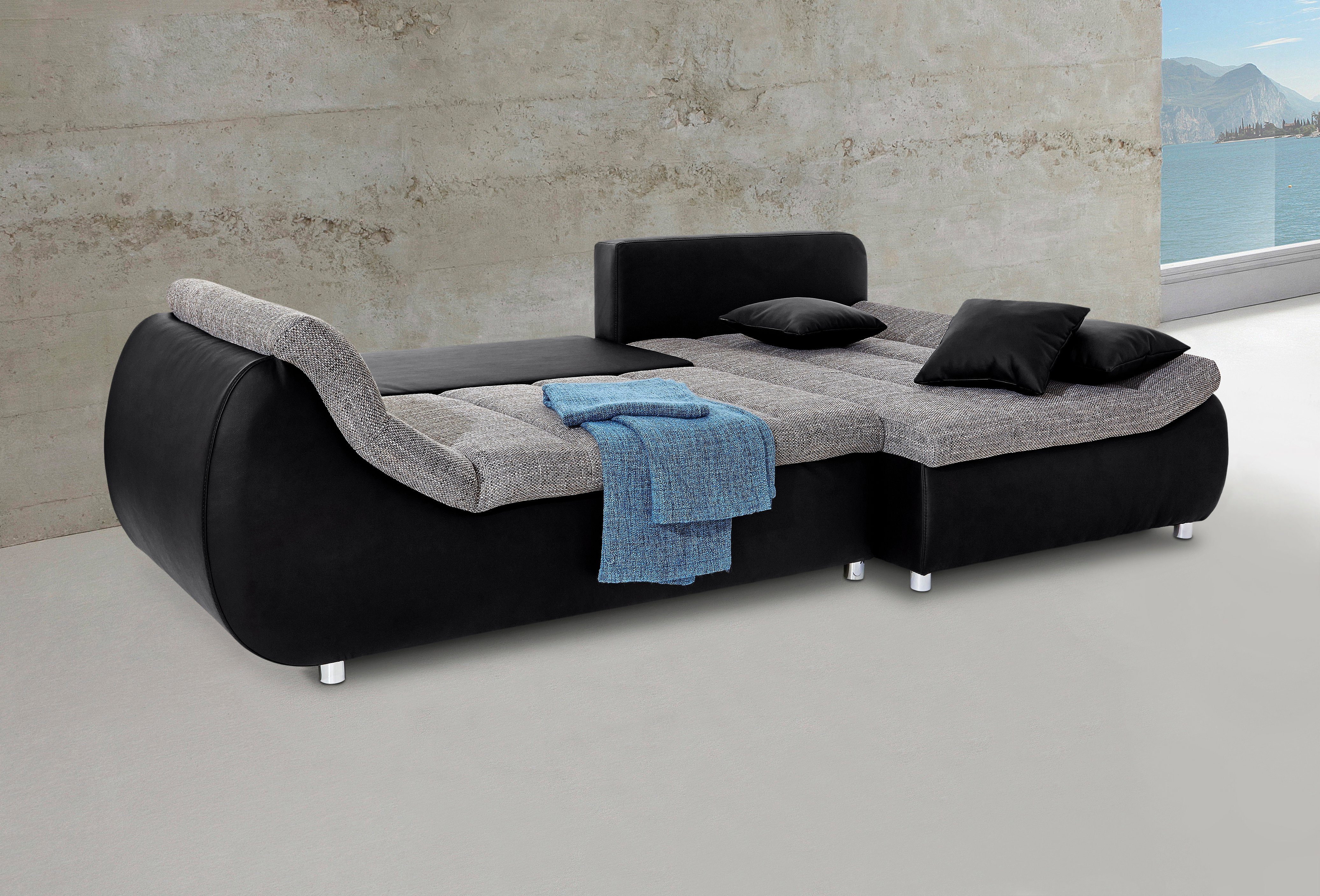 INOSIGN Ecksofa "Imola elegant und bequem, aktuelle Steppung im Sitz, L-For günstig online kaufen
