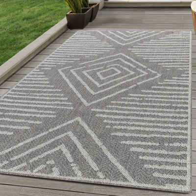 Outdoorteppich Gestreift Design, Carpettex, Läufer, Höhe: 7 mm, Outdoor Teppich Gestreift Design Wetterfest für Terrasse Balkon Küche