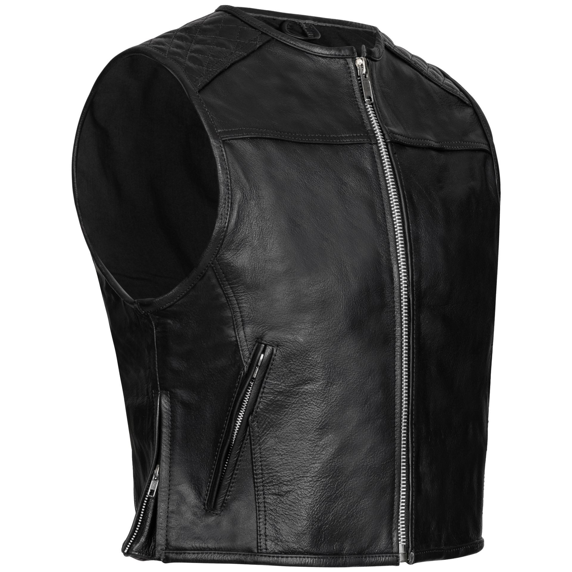 PAULGOS Motorradweste Lederweste Biker Kutte Clubweste Chopper Weste 100% Echtleder - BW9