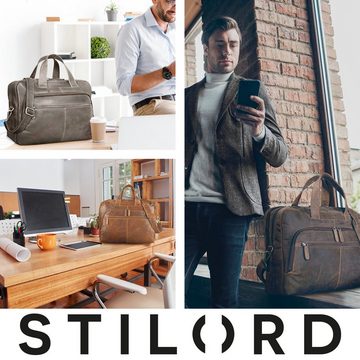 STILORD Laptoptasche "Lias" Umhängetasche Leder groß