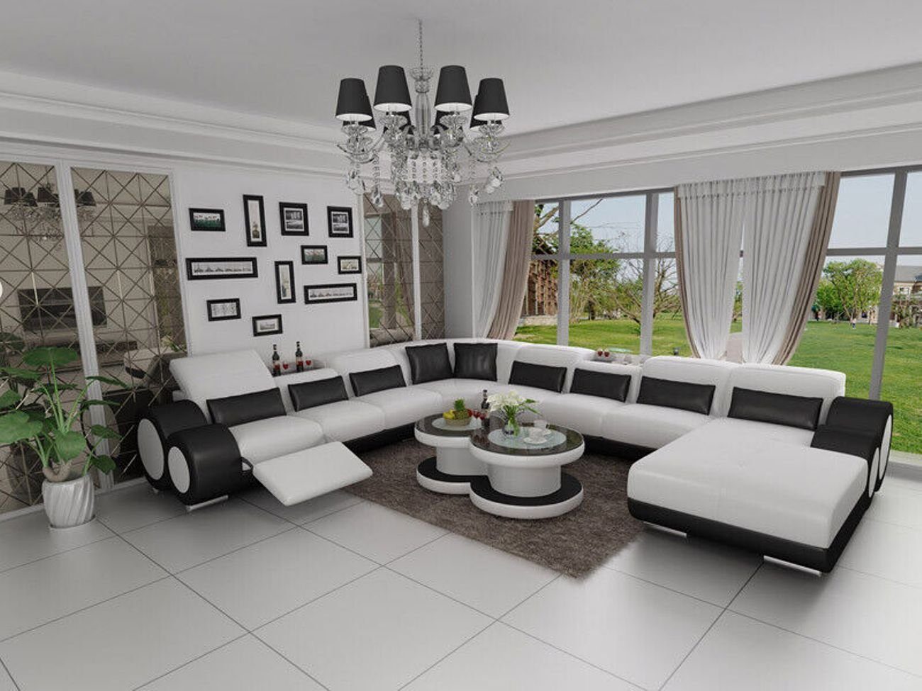 JVmoebel Ecksofa Couch Wohnlandschaft Ecksofa Eck Garnitur Design Modern Sofa mit USB Weiß