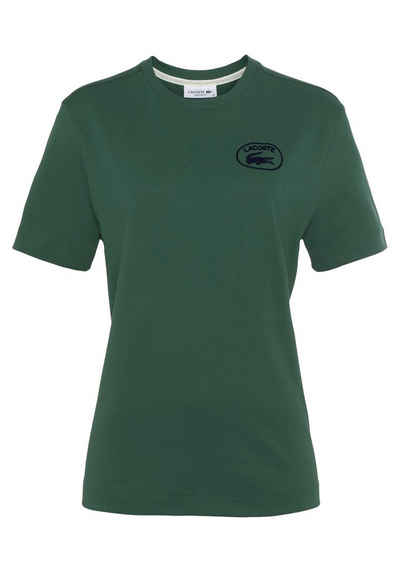 Lacoste T-Shirt »Damen LACOSTE T-Shirt aus Bio-Baumwolle« (1-tlg) mit typischem Marken-Logo auf der Brust
