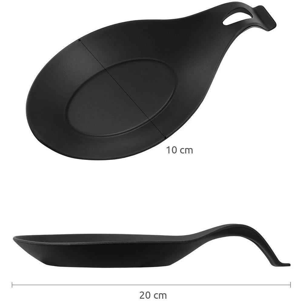 TUABUR 2-teiliges Geschirr Tablett, schwarz Silikon Grillbürste Schüssel Kochlöffel,