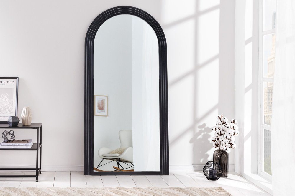 riess-ambiente Spiegel ART DECO 160cm schwarz (Einzelartikel, 1-St), Flur · Kunststoff · Rahmen · Rundbogen · Ganzkörper · Groß · Modern