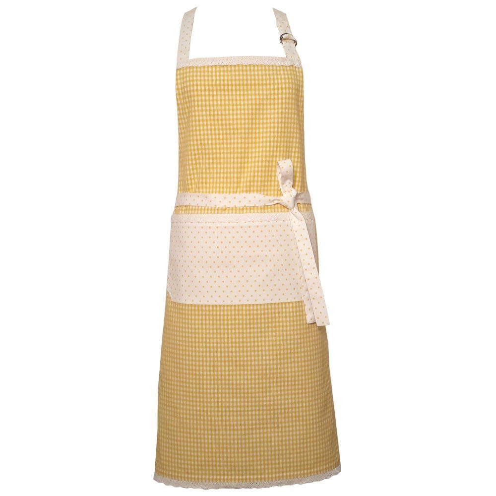 matches21 HOME & HOBBY Kochschürze Latzschürzen HANNE Landhaus Herz in gelb günstig online kaufen
