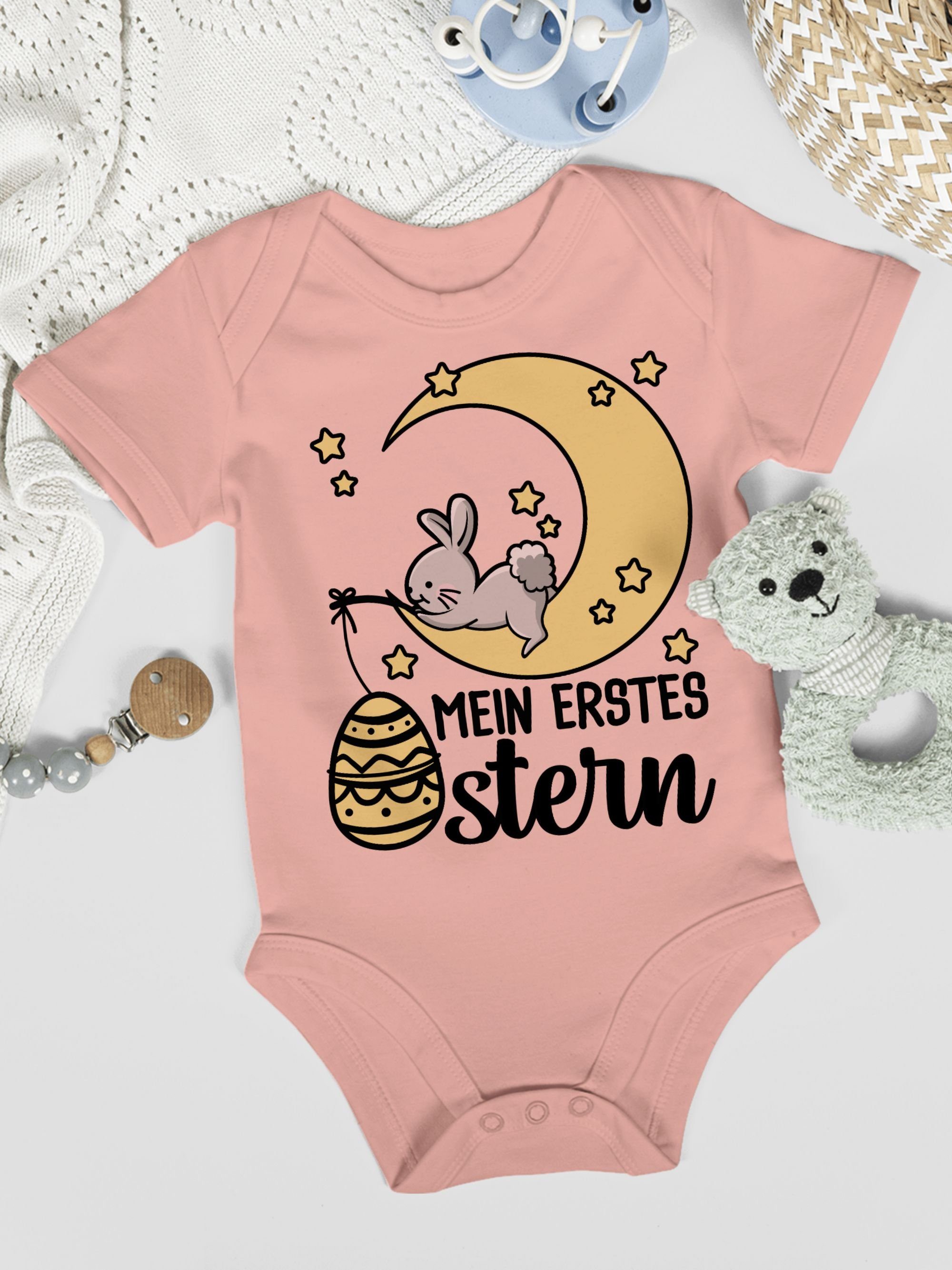 mit Hase Ostern Shirtbody Babyrosa erstes Mein Ostergeschenke Shirtracer 2