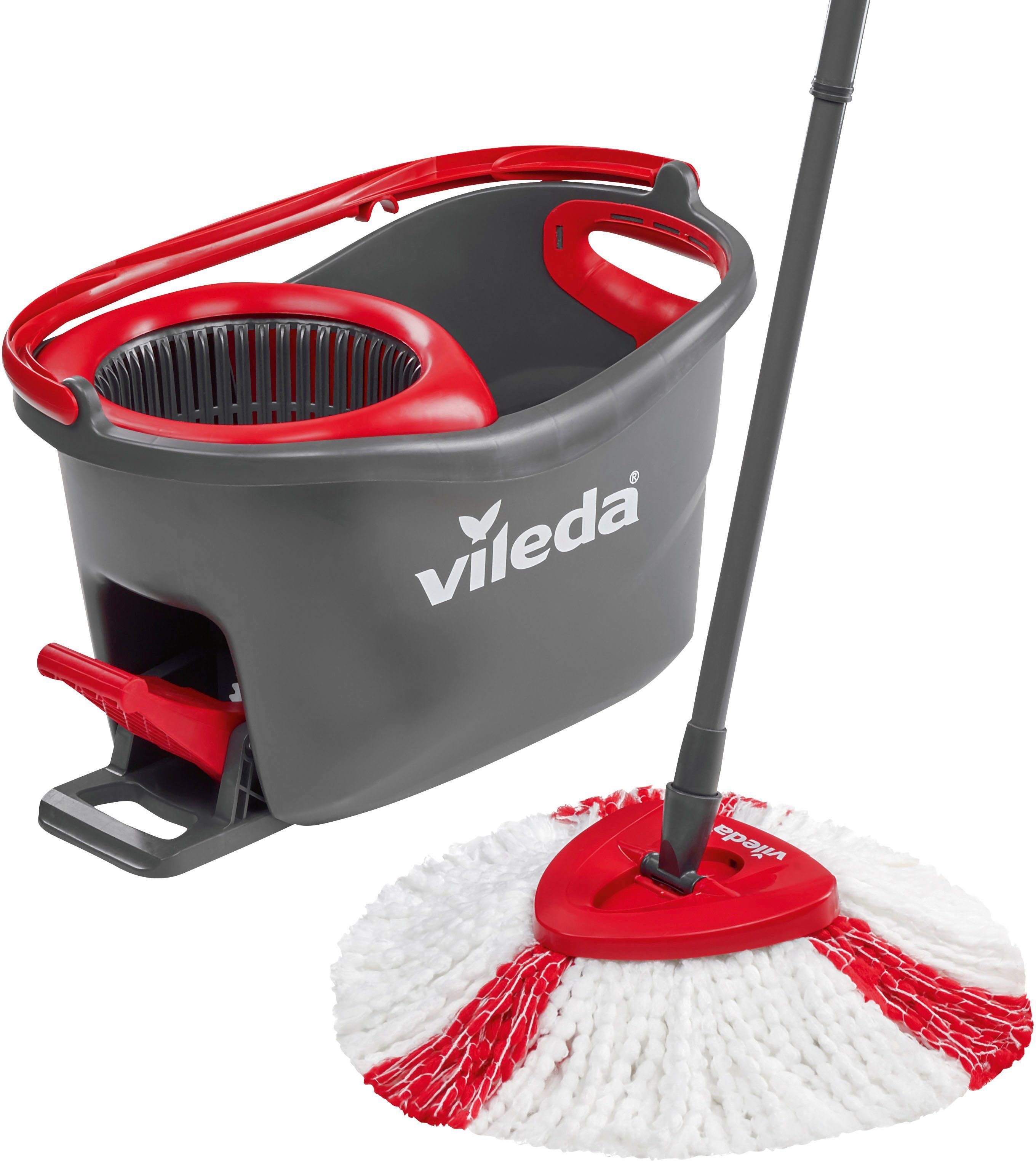 Vileda Bodenwischer-Set TURBO BOX zu TURBO 3-tlg. 2in1 MICROFIBRE (Set, Teleskopstiel, bis 3-St., 130 ausziehbar), Wischmop-Set cm mit REFILL Ersatzkopf inkl