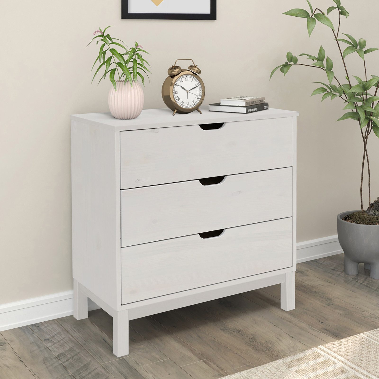 loft24 Kommode Pinea - Schubladenkommode Schrank Kompaktkommode Schrank, mit 3 Schubladen