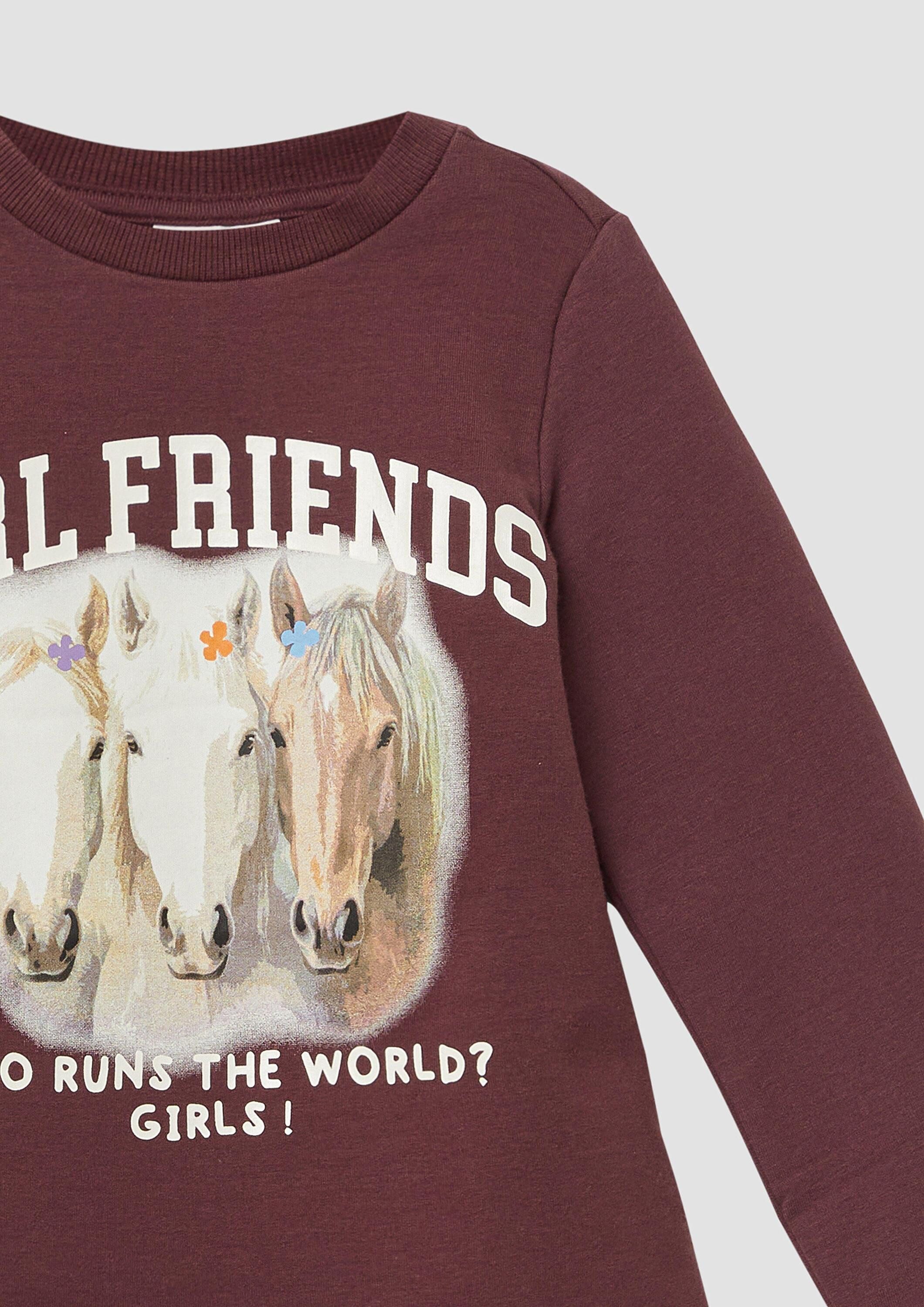 s.Oliver Sweatshirt Sweatshirt Sweatshirt mit überlappendem Saum und kuscheliger Innenseite