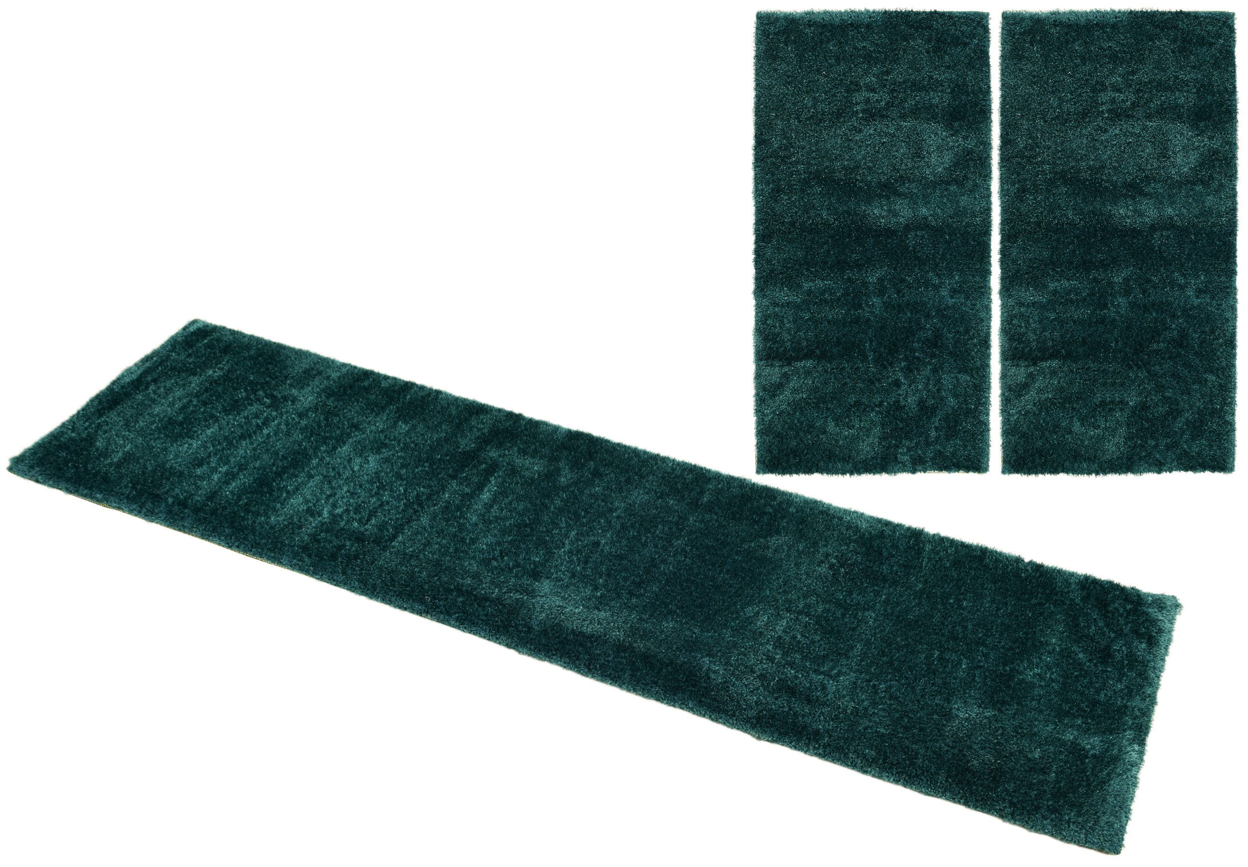 my home Bettumrandung Malin, Höhe 43 mm, (3-tlg), Hochflor, Shaggy, Uni-Far günstig online kaufen