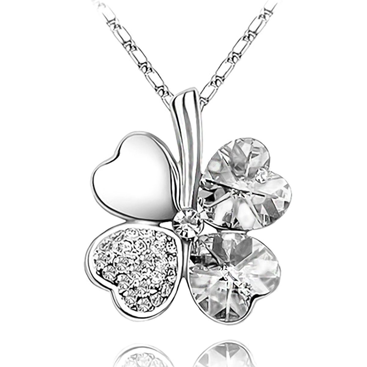 Schmuck-Elfe Kette mit Anhänger Kleeblattanhänger Kristall