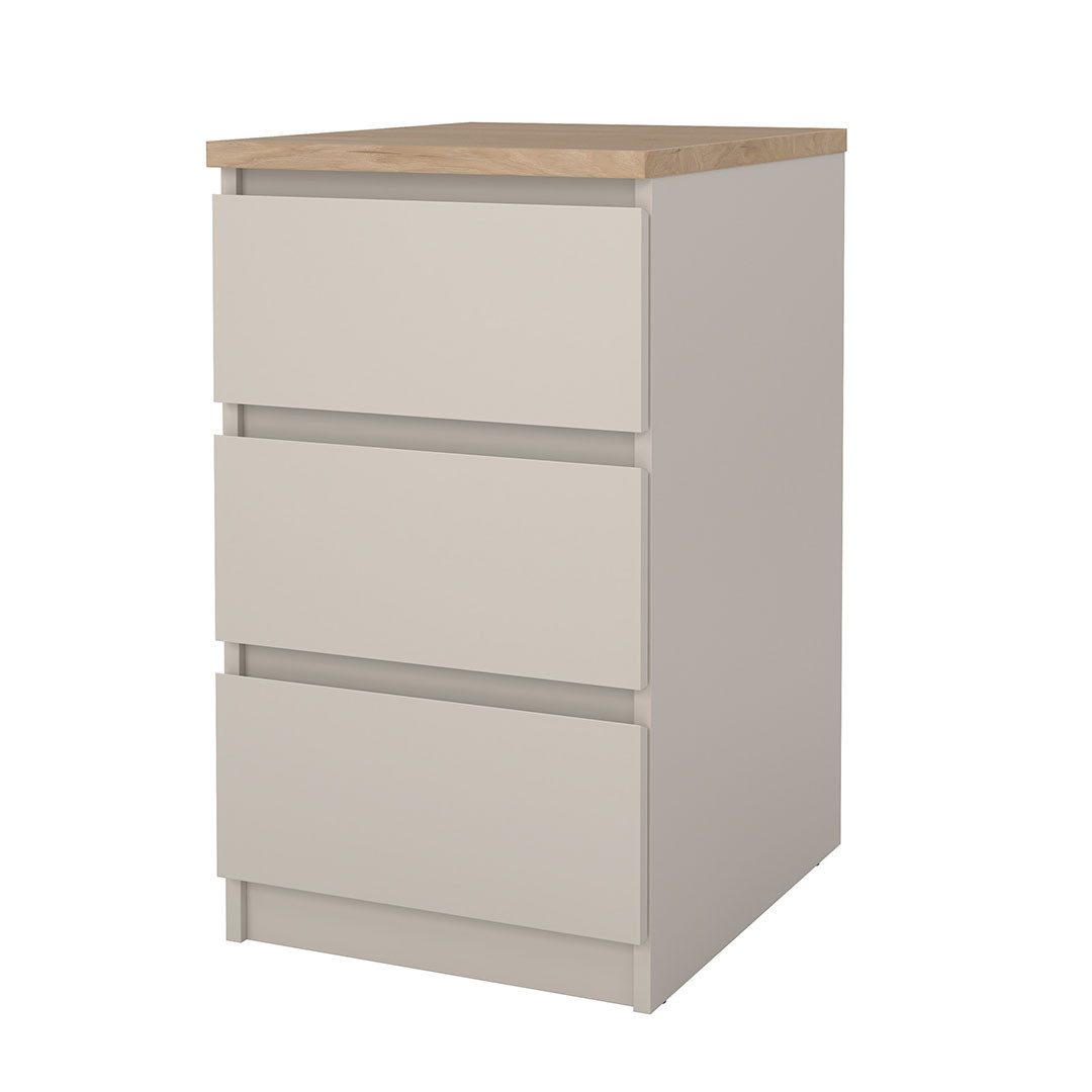 ebuy24 Nachttisch Naia Nachttisch 3 Schubladen Eiche Dekor. günstig online kaufen