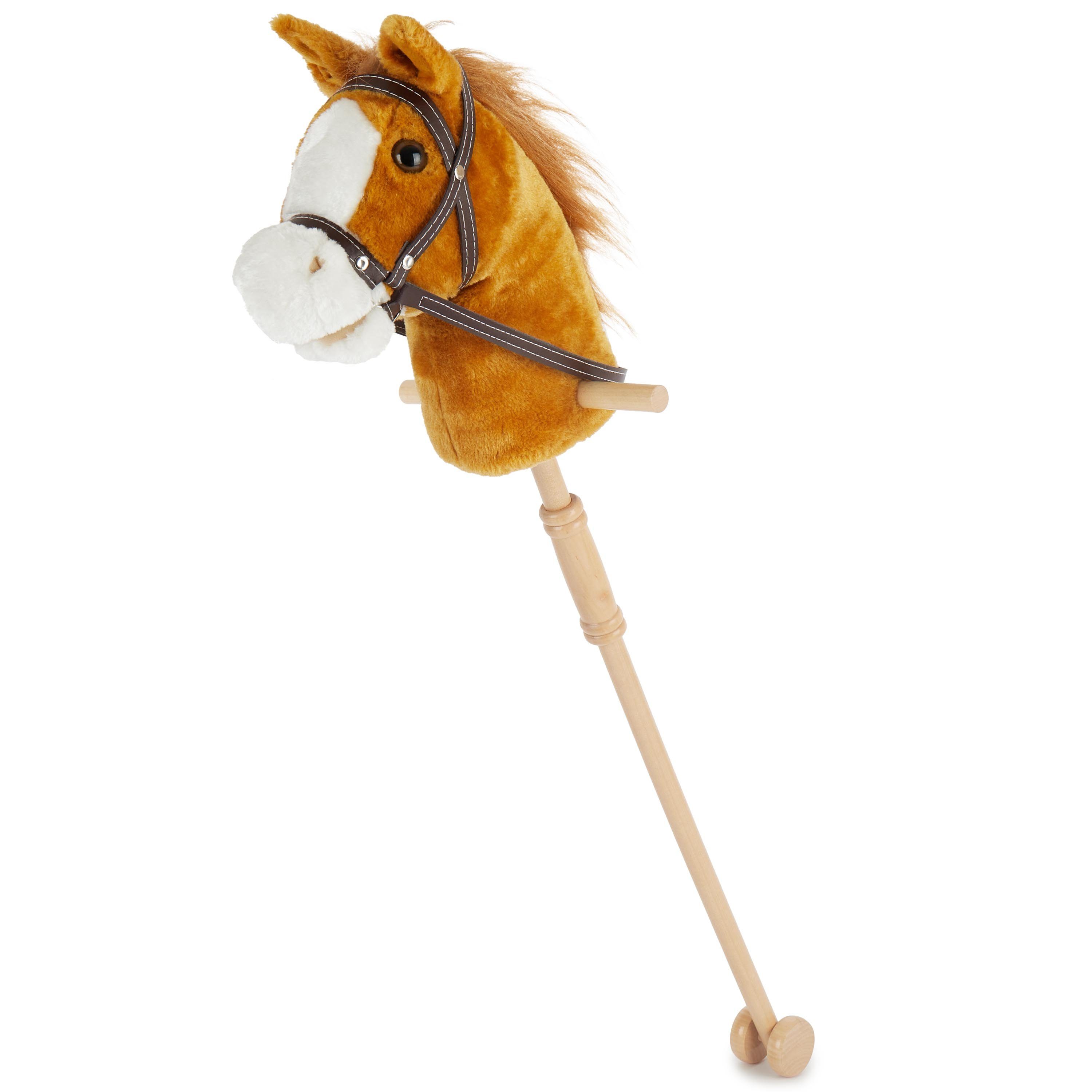 BIECO Steckenpferd Steckenpferd Kinder Brownie Hobby Horse Pferde Steckenpferd Rollen