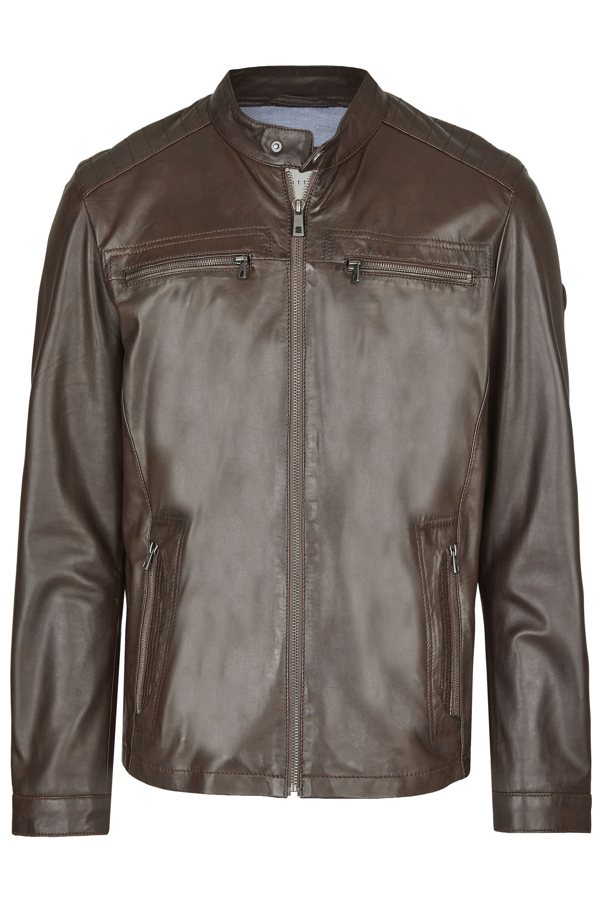 bugatti Lederjacke BUALBERTO (1-St) mit Druckknopfriegeln günstig online kaufen