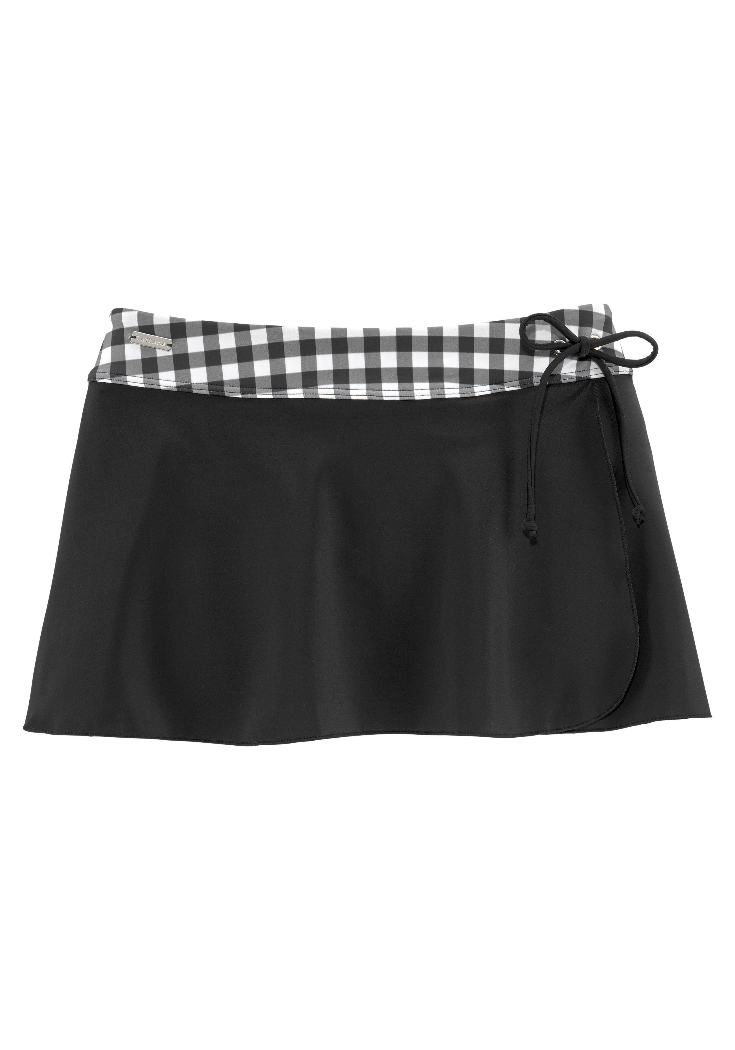 LASCANA Bade-Rock mit integrierter Bikinihose und karierten Bündchen. € 44,99