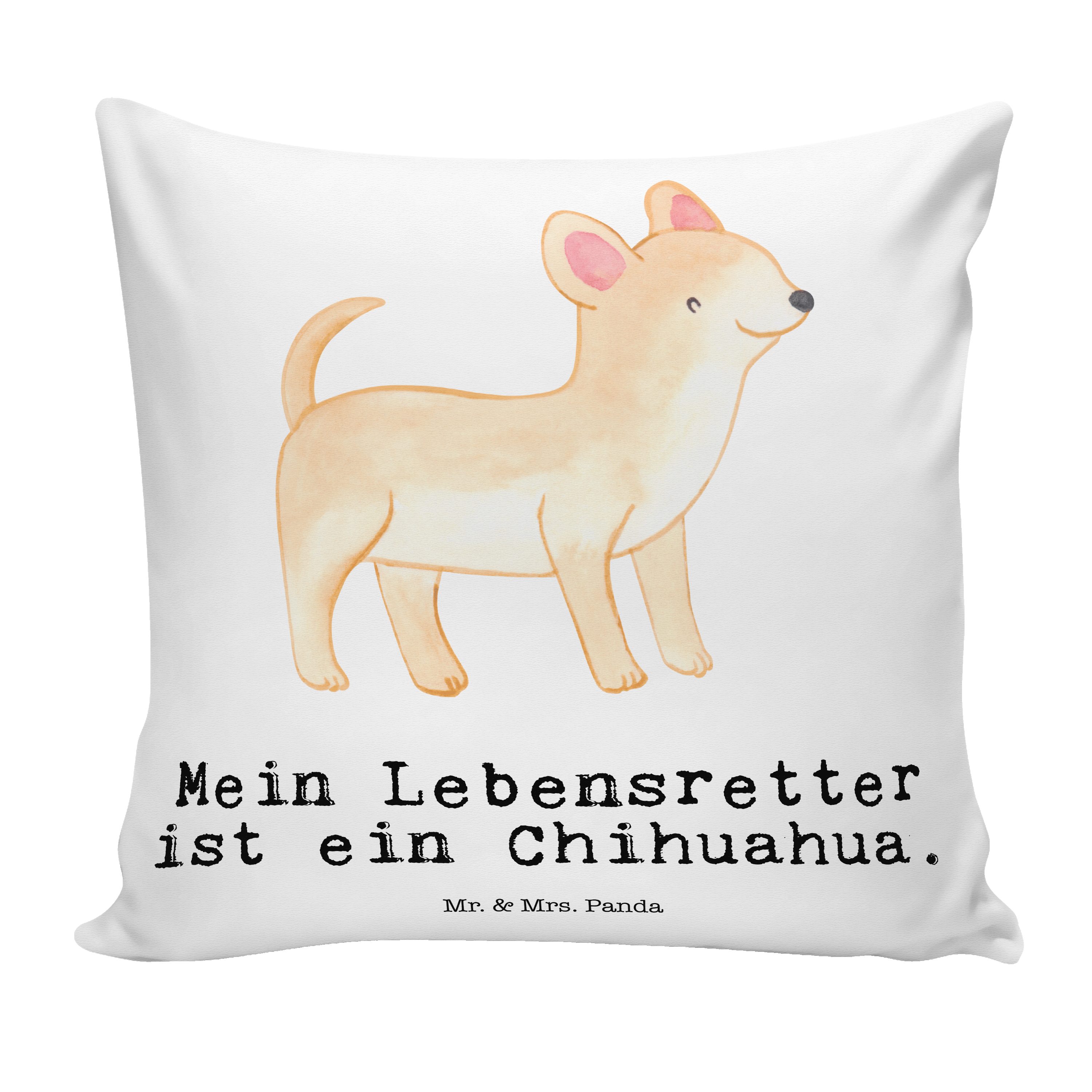 Mr. & Mrs. Panda Dekokissen Chihuahua Lebensretter - Weiß - Geschenk, Kissenhülle, Hund, Tierfreu