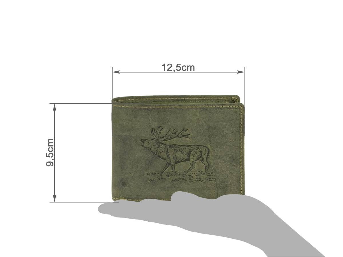 Greenburry Geldbörse Vintage Hunting (oA), Lederbörse, Portemonnaie, Hirsch-Prägung