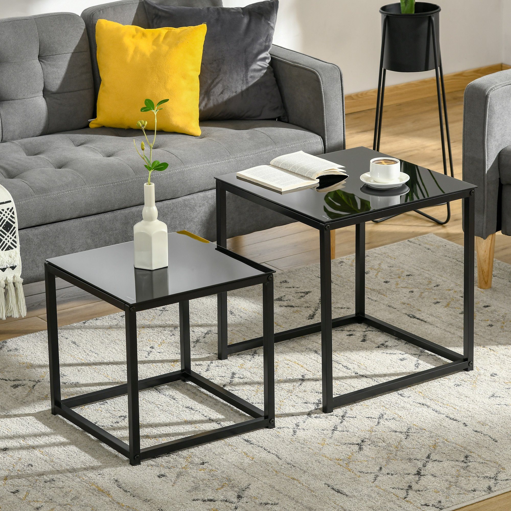HOMCOM Beistelltisch Quadratischer Sofatisch Satztisch mit günstig online kaufen