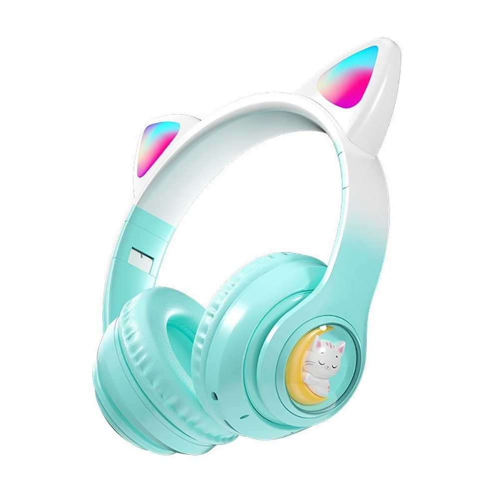 Grün tragen, KREATE Bluetooth-Kopfhörer Multifunktionstaste, Geräte, leicht einer Lange elektronischer Kinder Kabellose 5.3, mit Bilaterales Stereo, HD-Anruf, zu Kompatibel (Bluetooth Akkulaufzeit) Bluetooth-Kopfhörer Vielzahl Faltbar