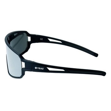 YEAZ Sportbrille SUNWAVE sport-sonnenbrille black/silver mirror, Guter Schutz bei optimierter Sicht