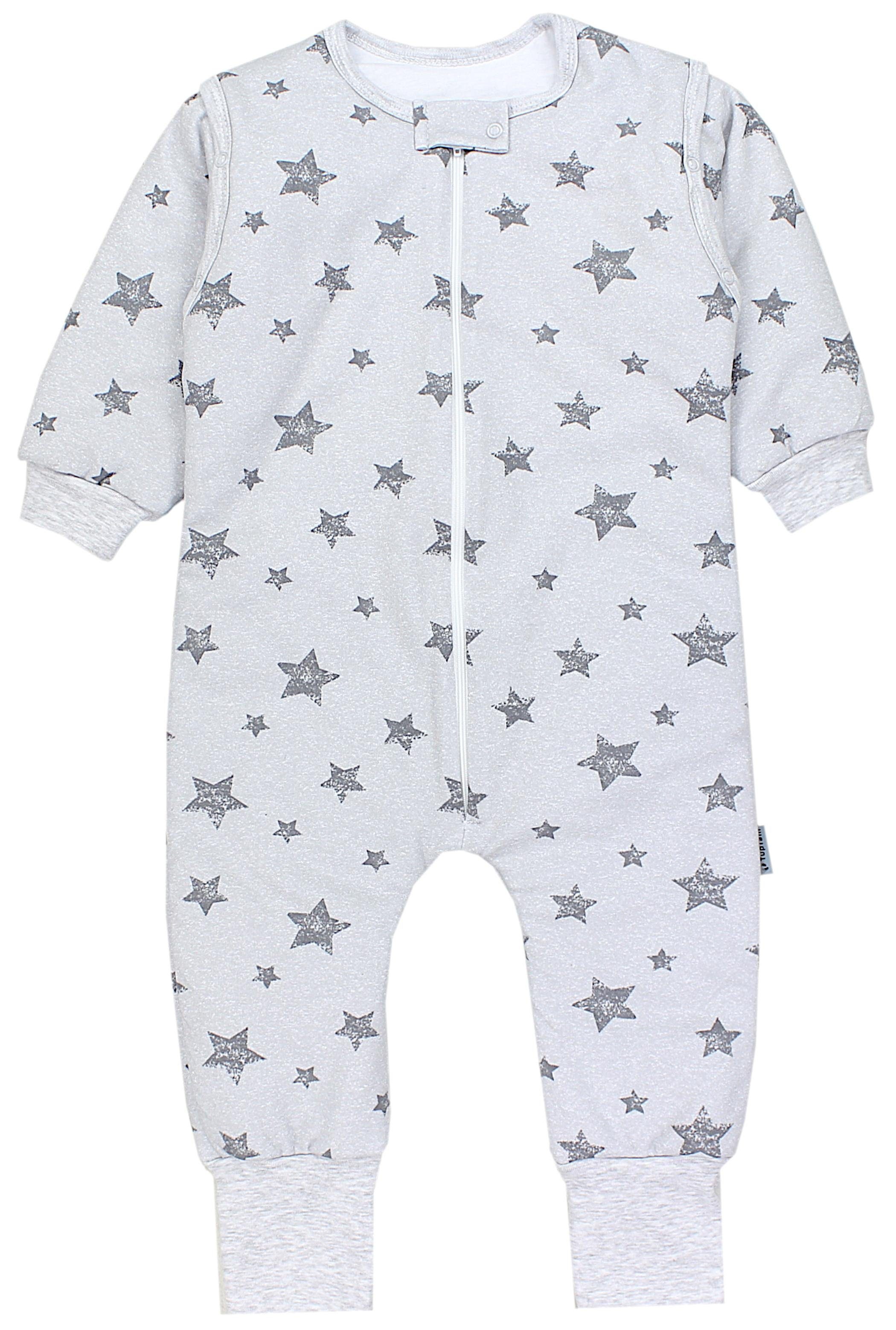 TupTam Babyschlafsack mit Beinen und Ärmel Winter OEKO-TEX zertifiziert Unisex Sterne Grau
