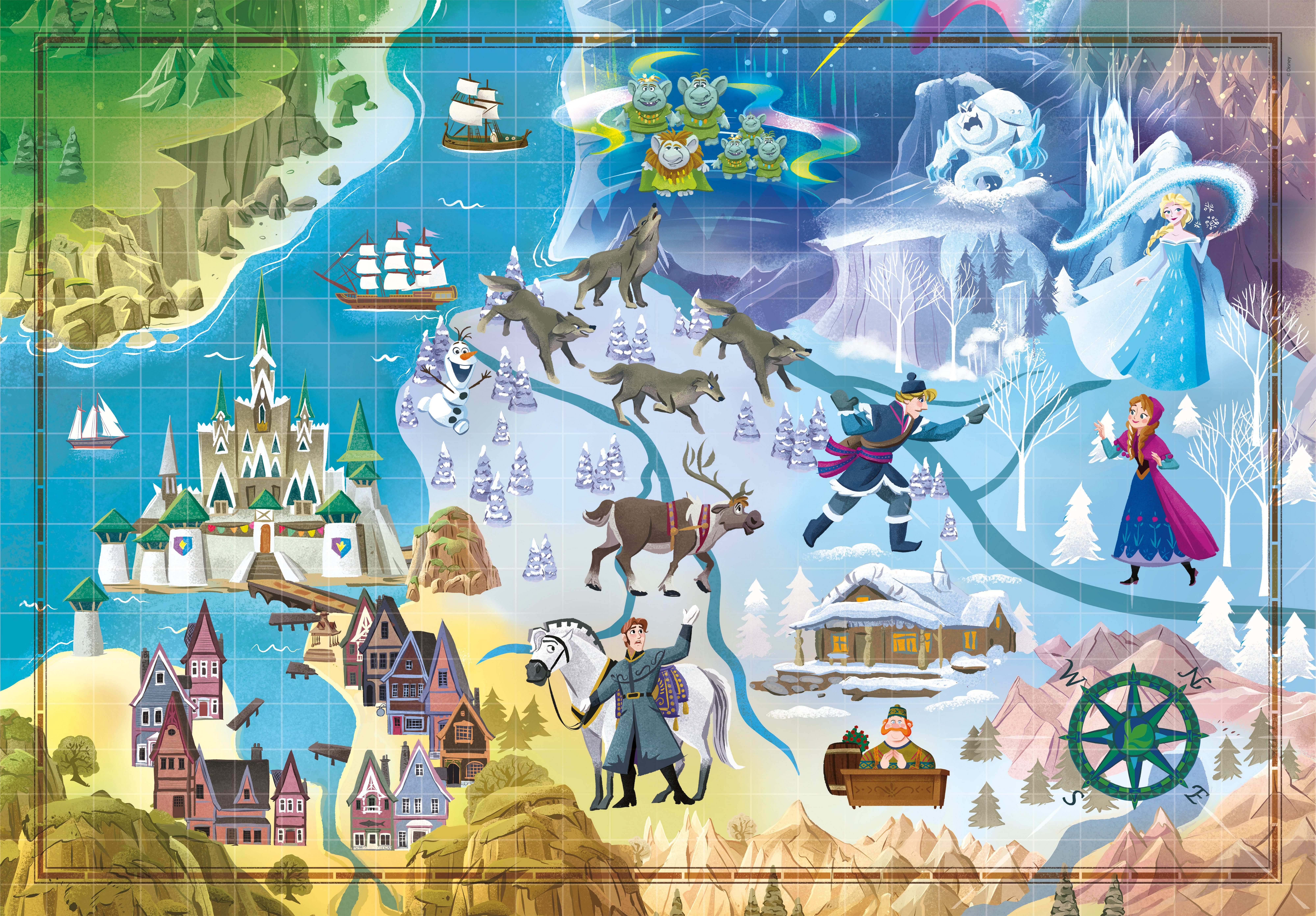 Frozen in weltweit schützt Maps, Disney Europe, Wald - 1000 FSC® Story Clementoni® Puzzleteile, Puzzle Made -