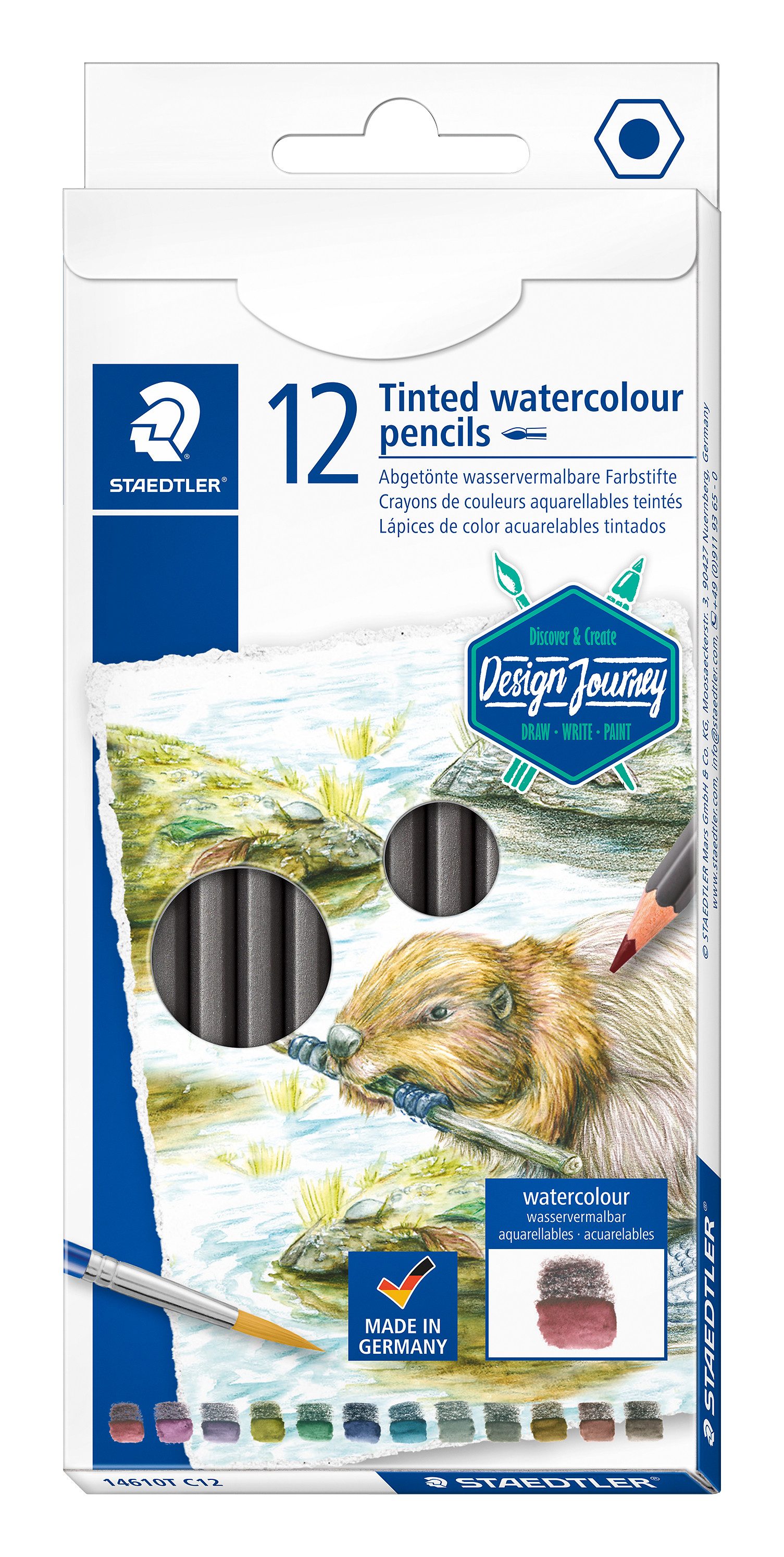 STAEDTLER Aquarellstifte Aquarellstifte tinted, (12-tlg), 12er-Set