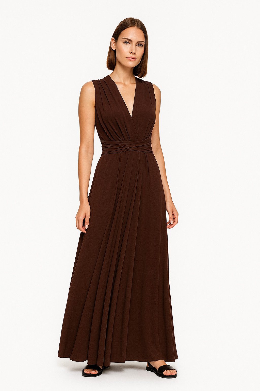 Worldclassca Abendkleid Worldclassca Abendkleid Partykleid Lang mit Schlitz Sommerkleid Maxikleid Cocktailkleid Wickelkleid Elegant Schulterfrei Ärmellos