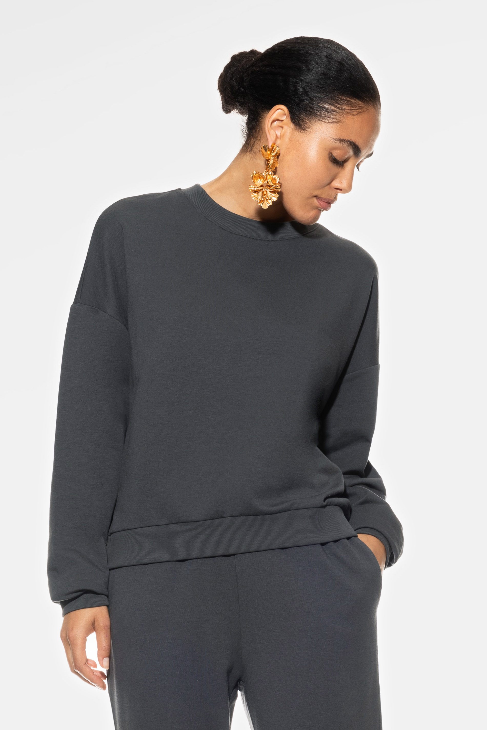 Mey Pyjamaoberteil Mey female Sweater Serie Rose Uni Oberteil (1-tlg)